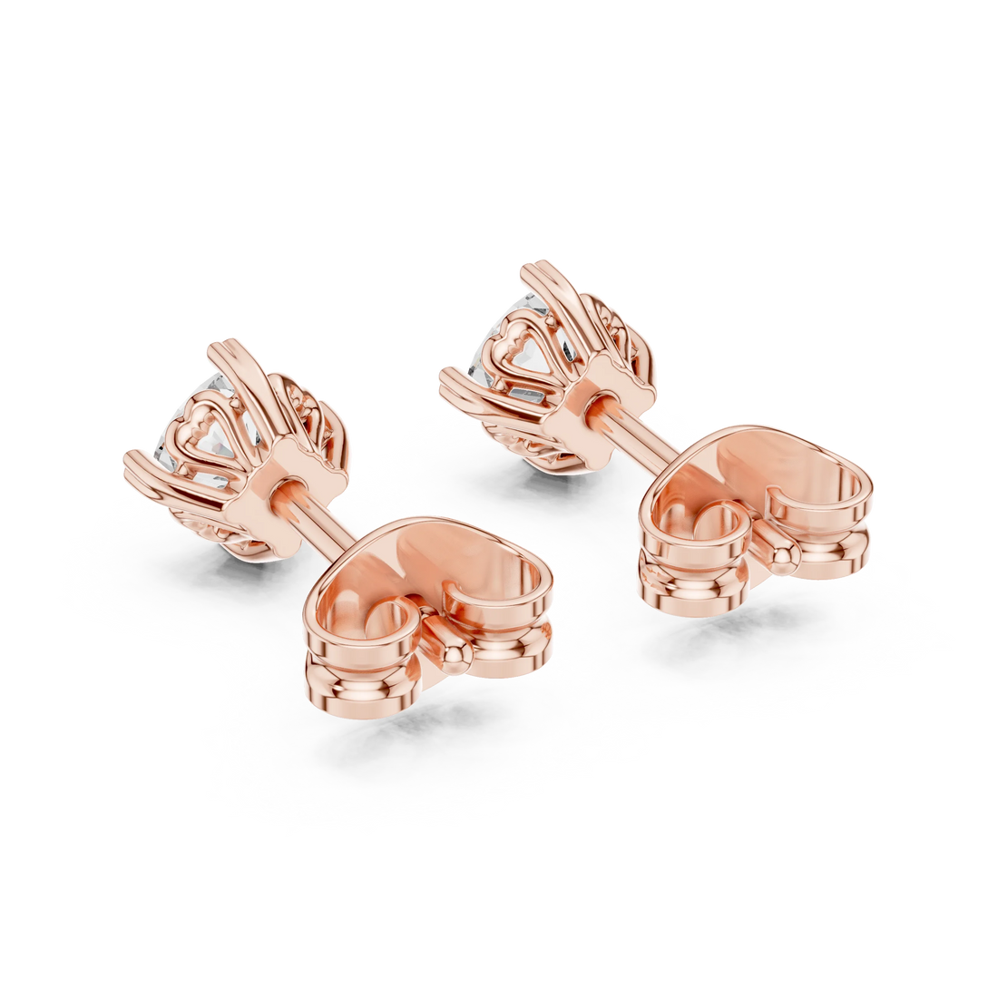 Eternal Round Solitaire Diamond Stud Earrings