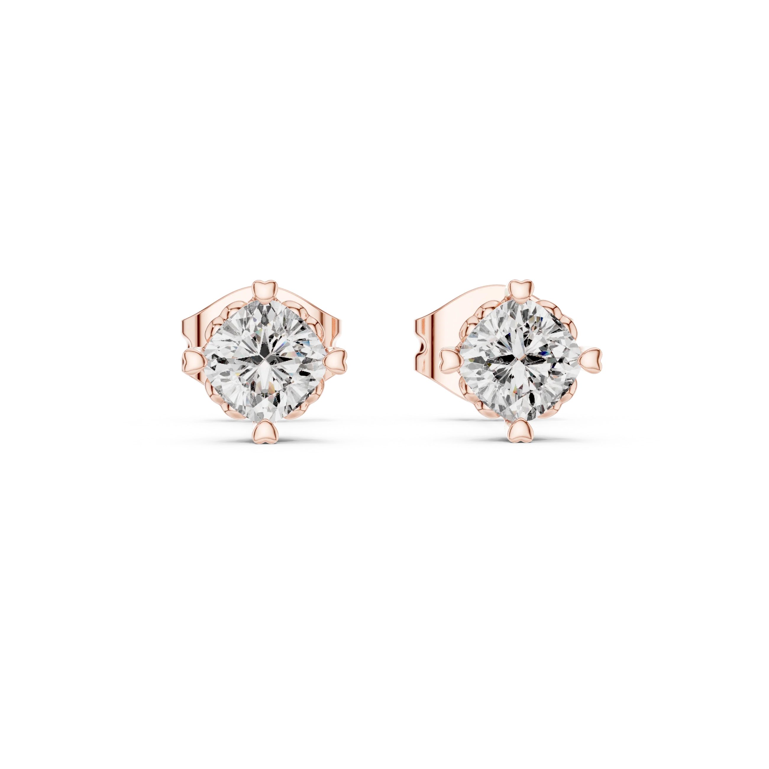 Eternal Round Solitaire Diamond Stud Earrings