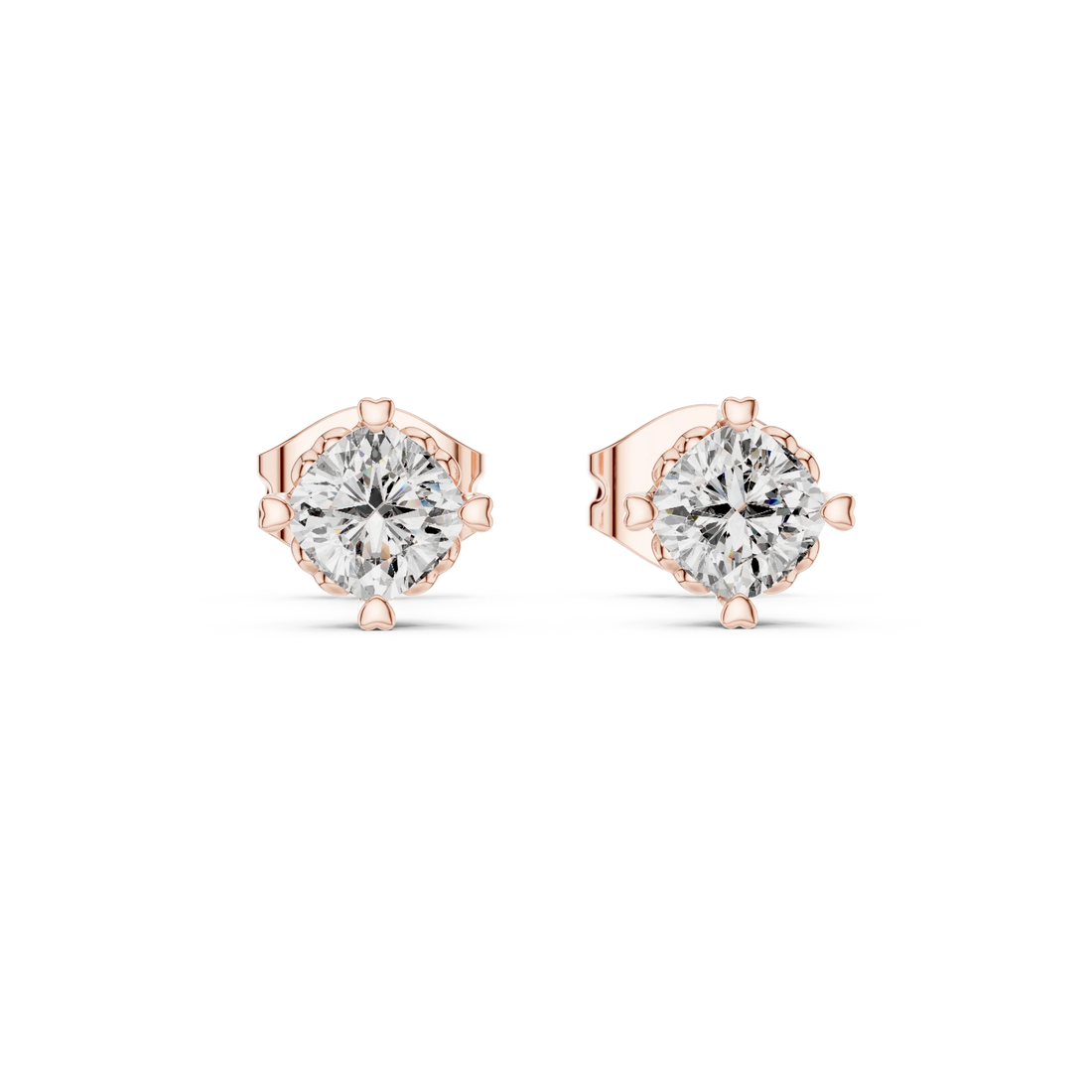 Eternal Round Solitaire Diamond Stud Earrings