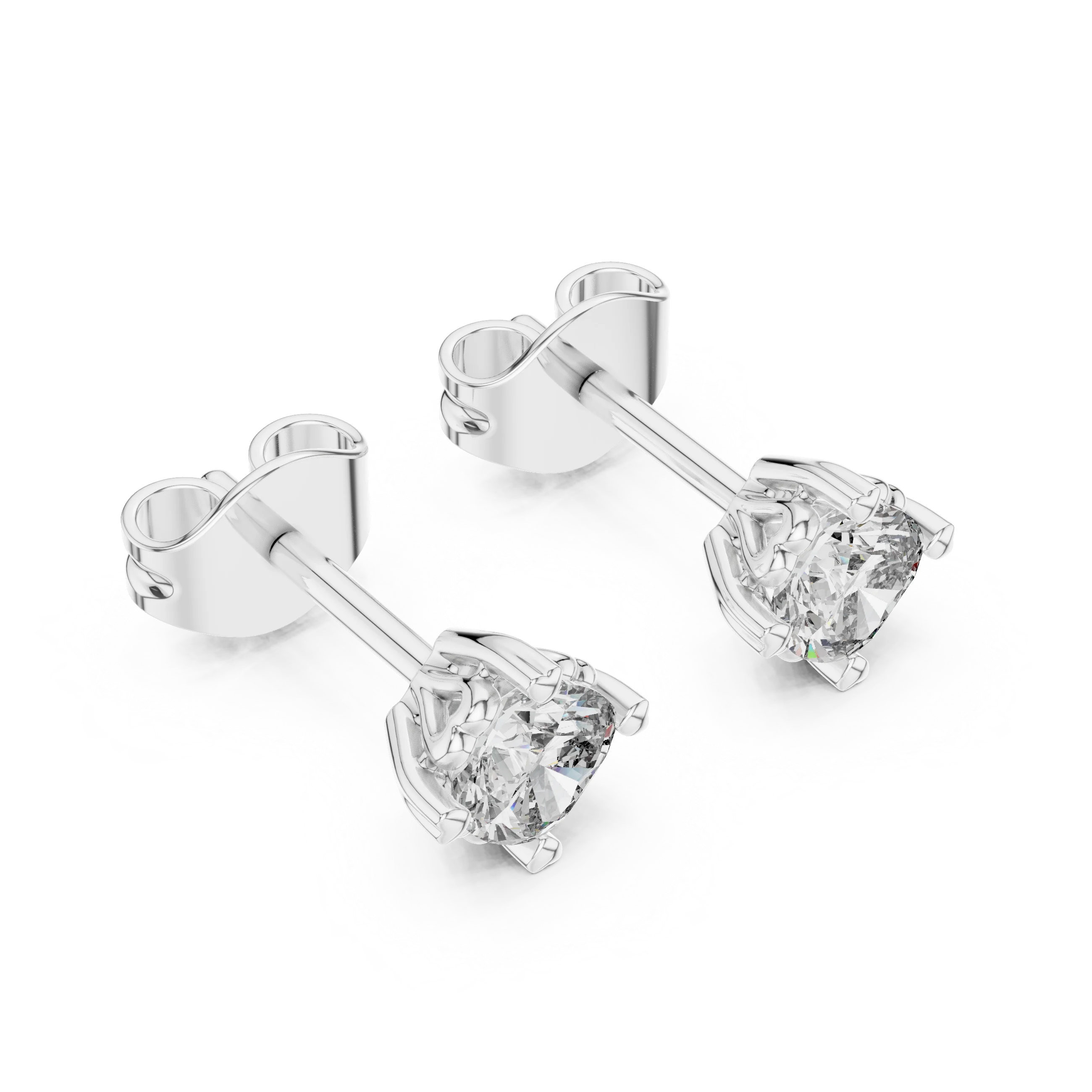 Eternal Round Solitaire Diamond Stud Earrings