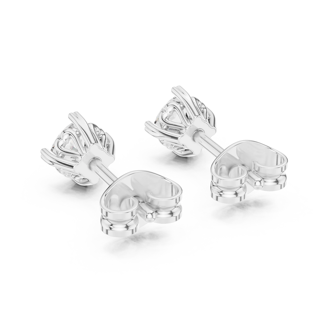 Eternal Round Solitaire Diamond Stud Earrings