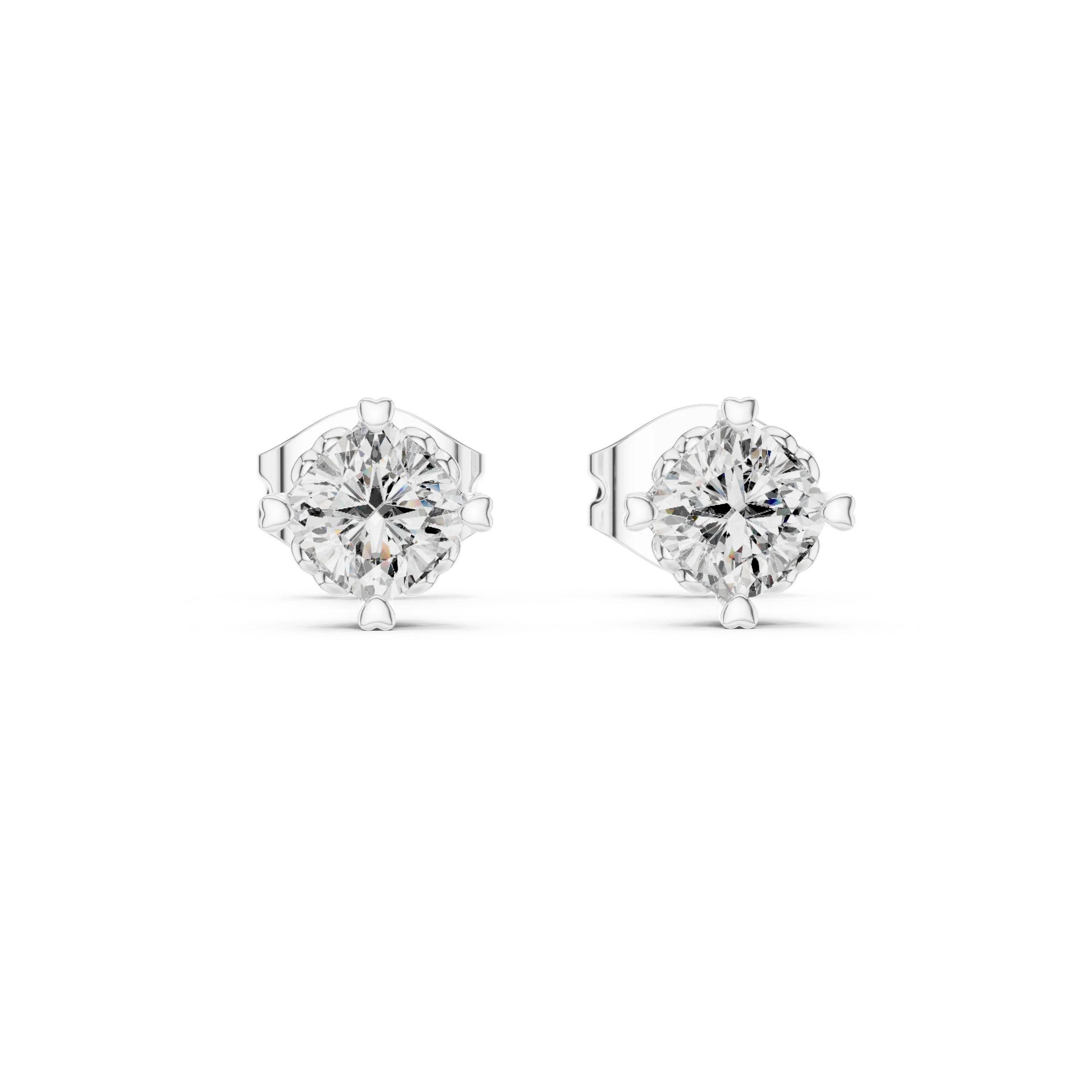 Eternal Round Solitaire Diamond Stud Earrings