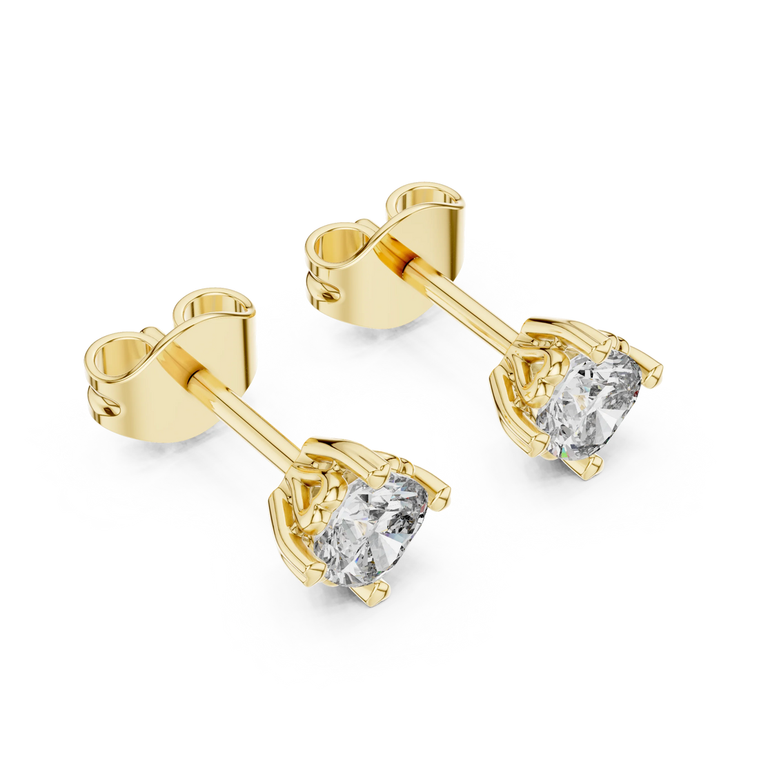 Eternal Round Solitaire Diamond Stud Earrings