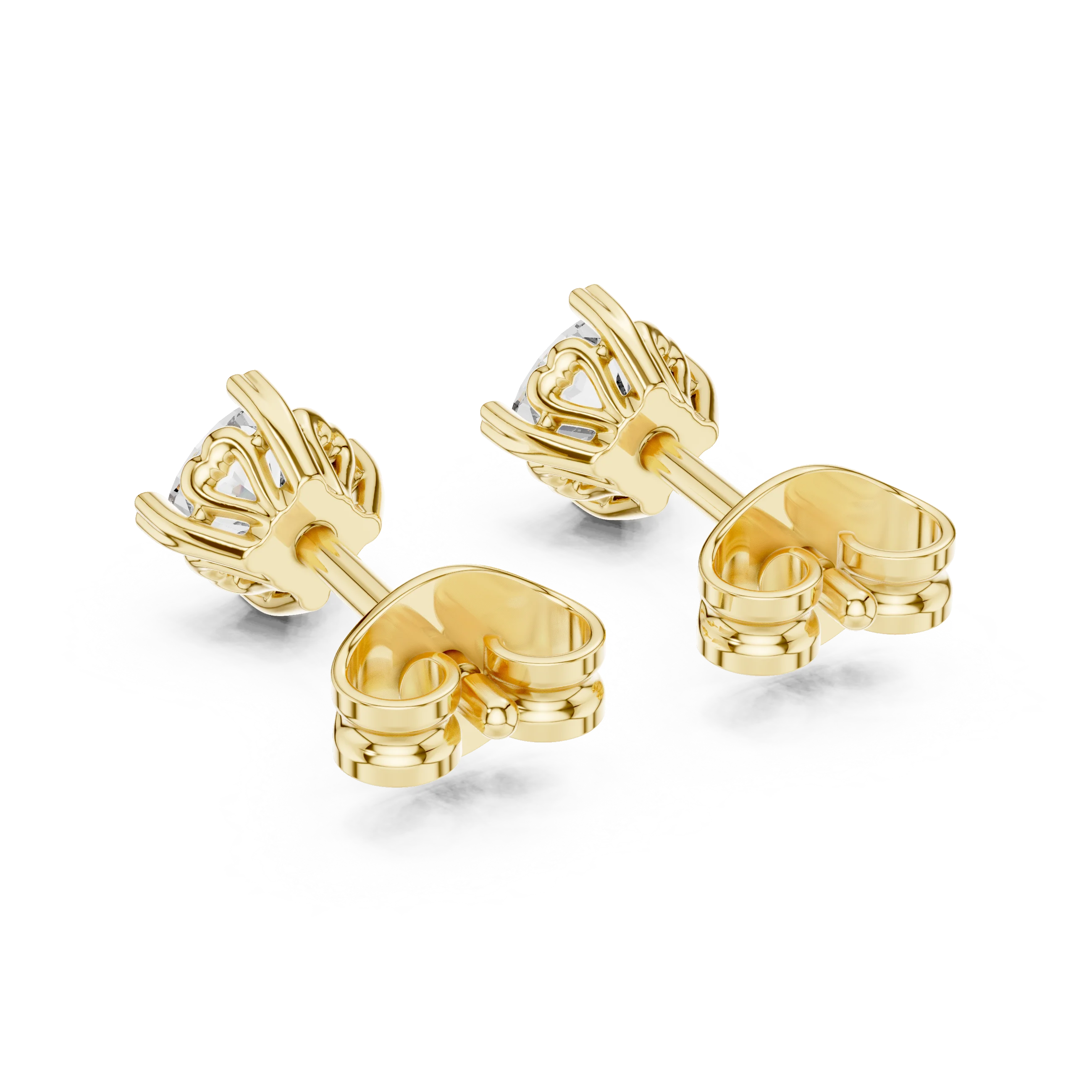 Eternal Round Solitaire Diamond Stud Earrings