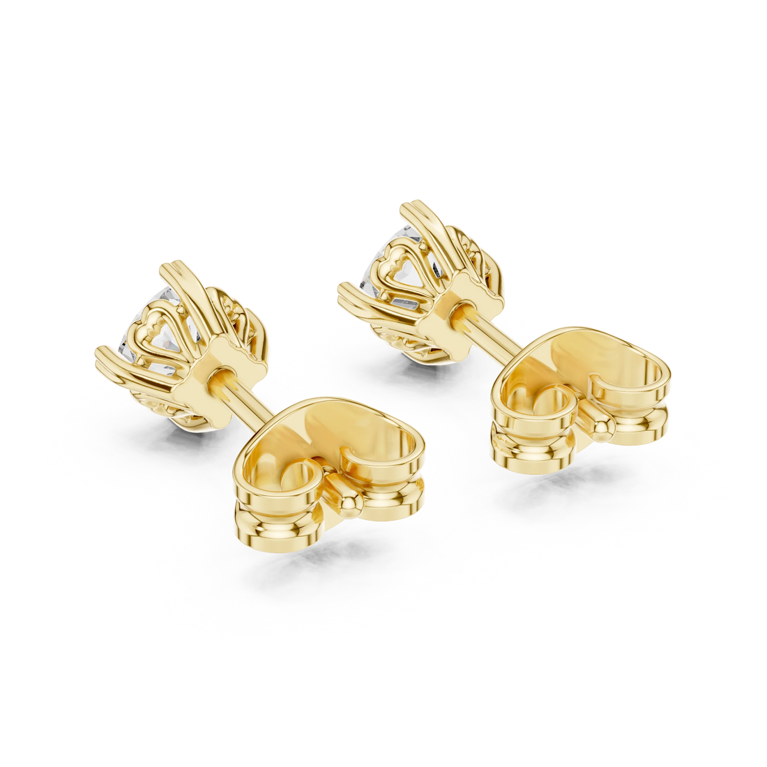 Eternal Round Solitaire Diamond Stud Earrings