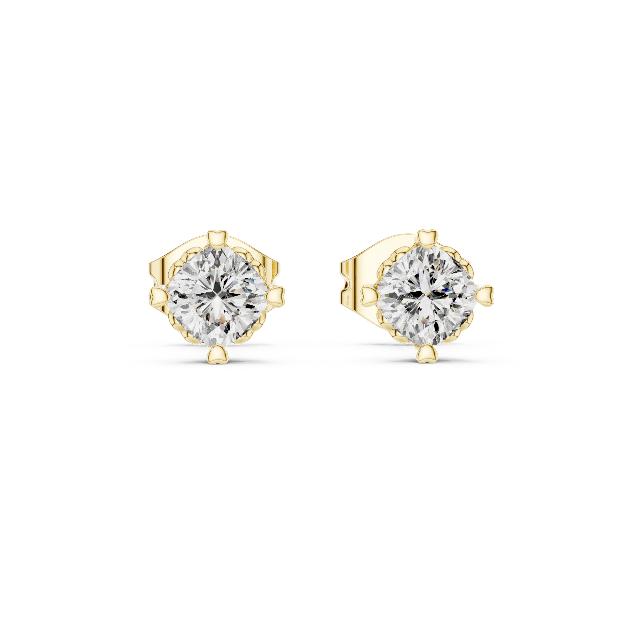 Eternal Round Solitaire Diamond Stud Earrings