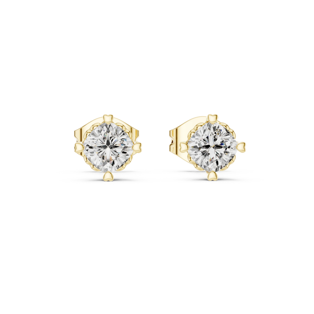 Eternal Round Solitaire Diamond Stud Earrings