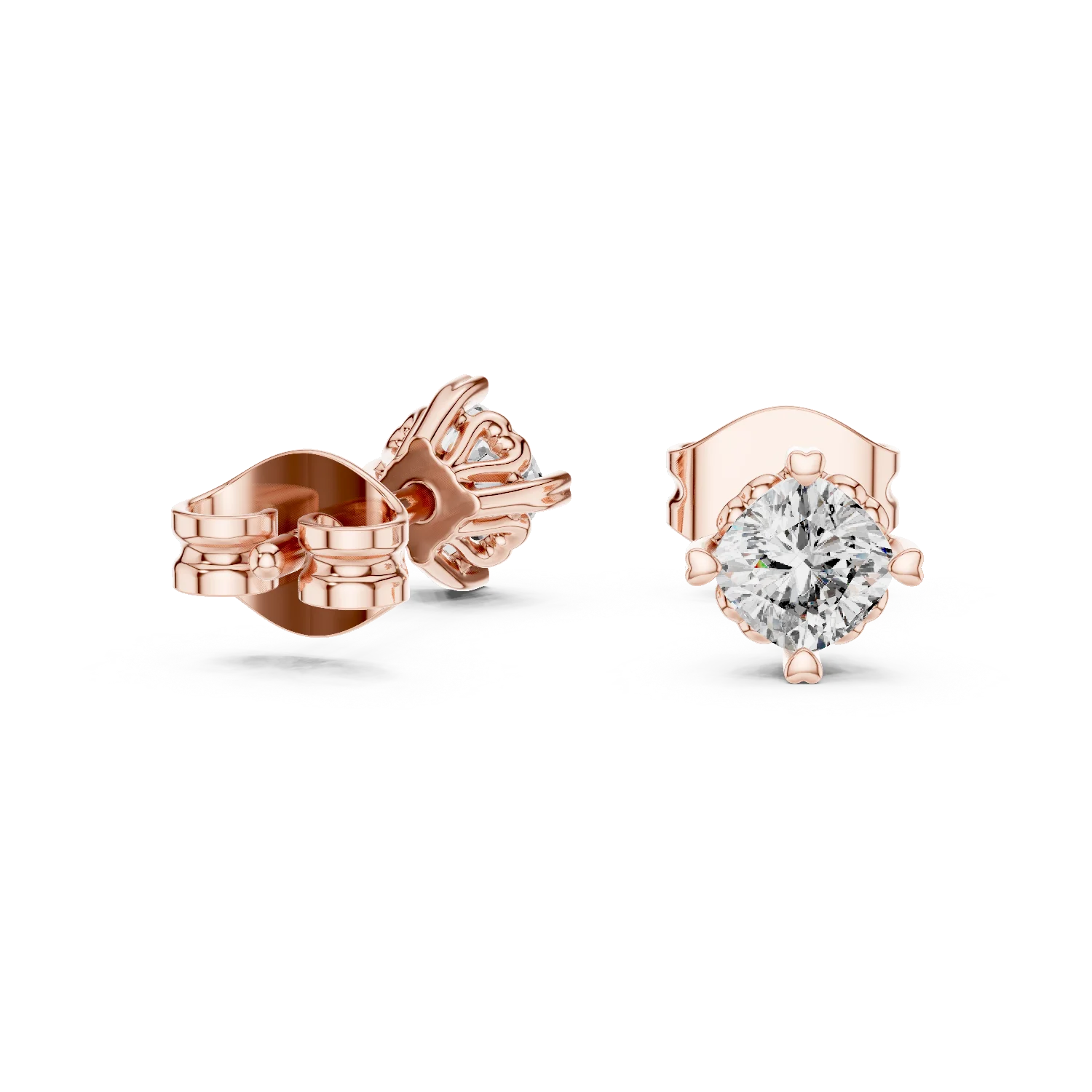 Eternal Round Solitaire Diamond Stud Earrings