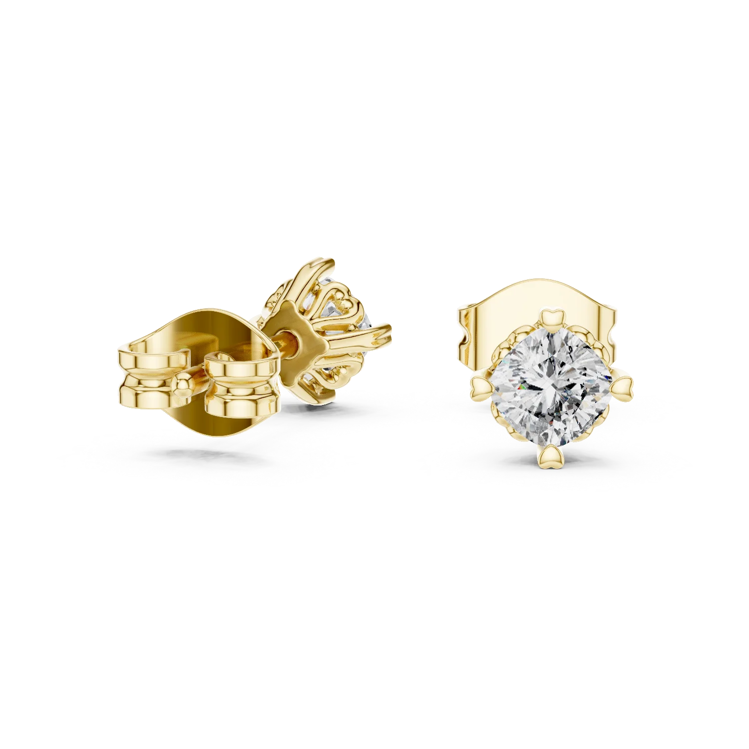 Eternal Round Solitaire Diamond Stud Earrings