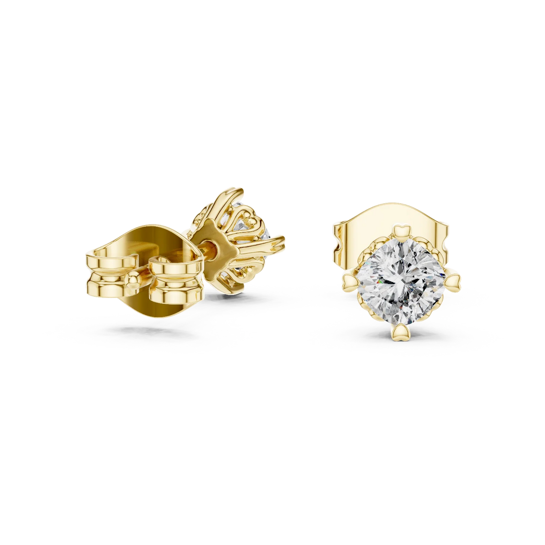 Eternal Round Solitaire Diamond Stud Earrings