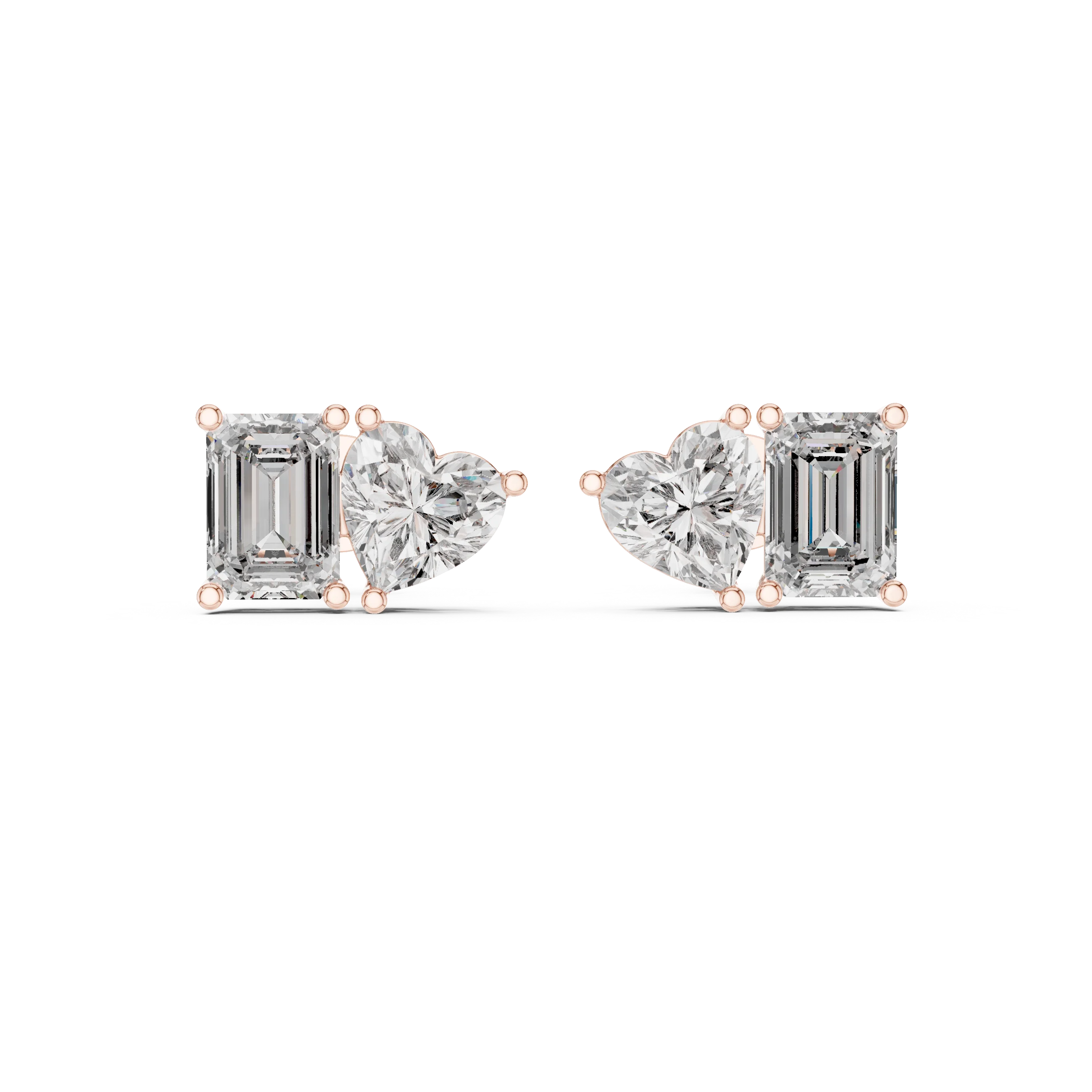 Duo Harmony Diamond Stud Earrings