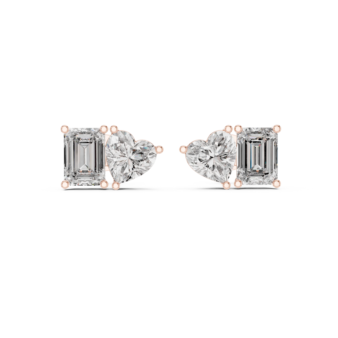 Duo Harmony Diamond Stud Earrings