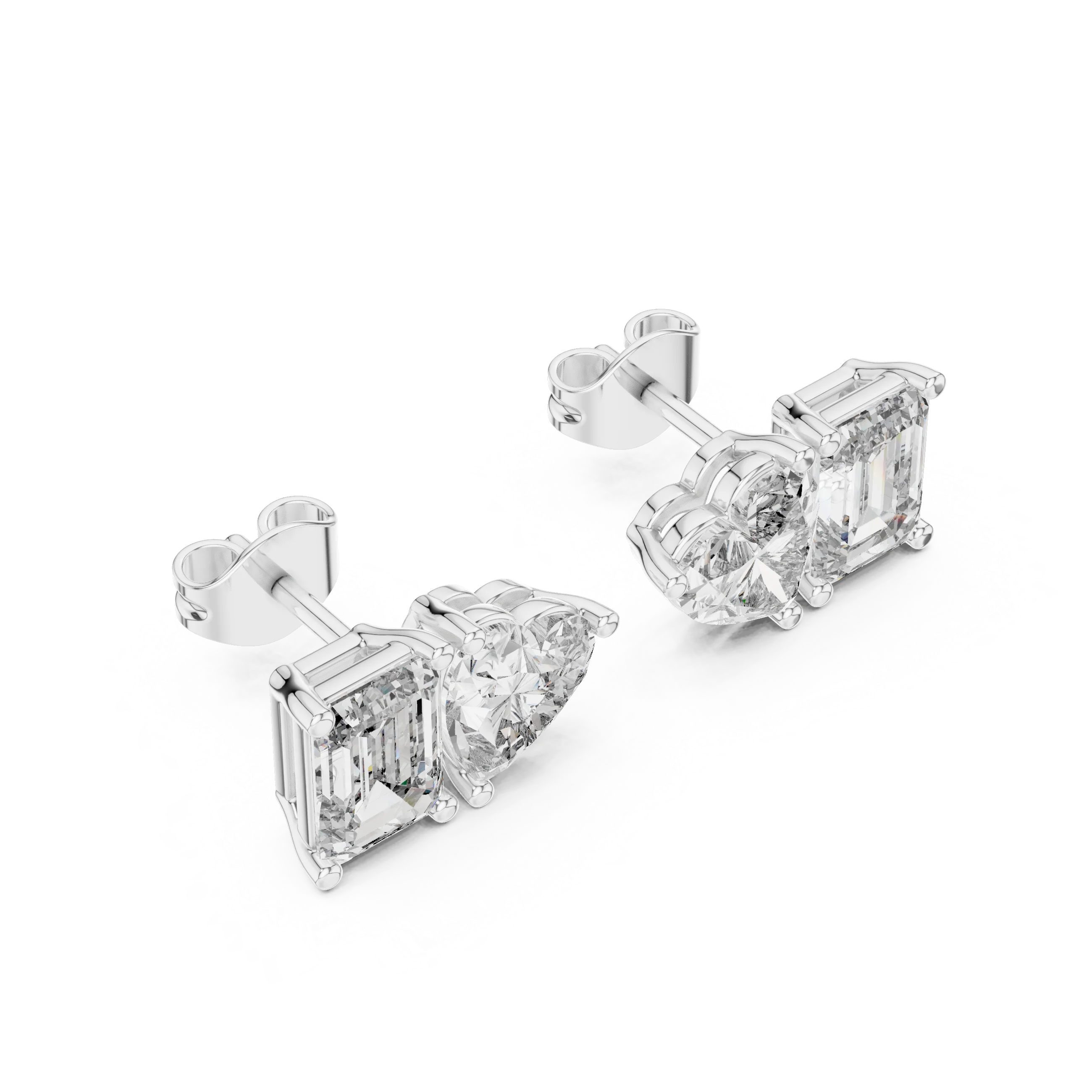 Duo Harmony Diamond Stud Earrings