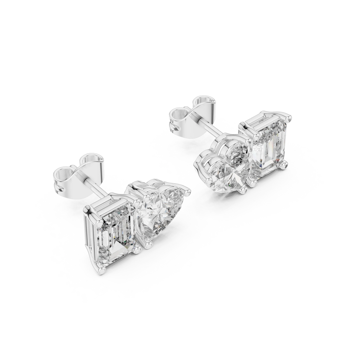 Duo Harmony Diamond Stud Earrings