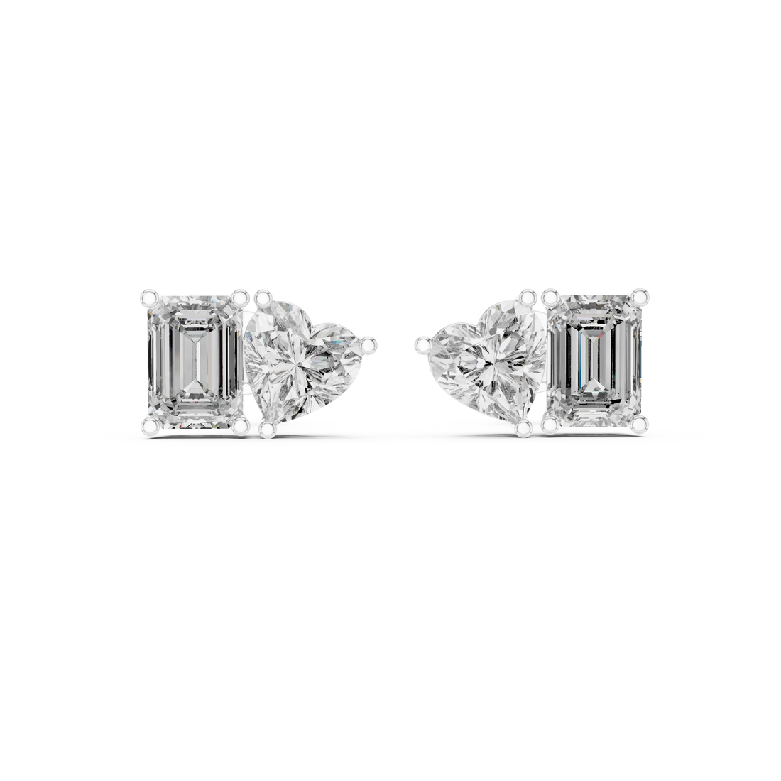 Duo Harmony Diamond Stud Earrings