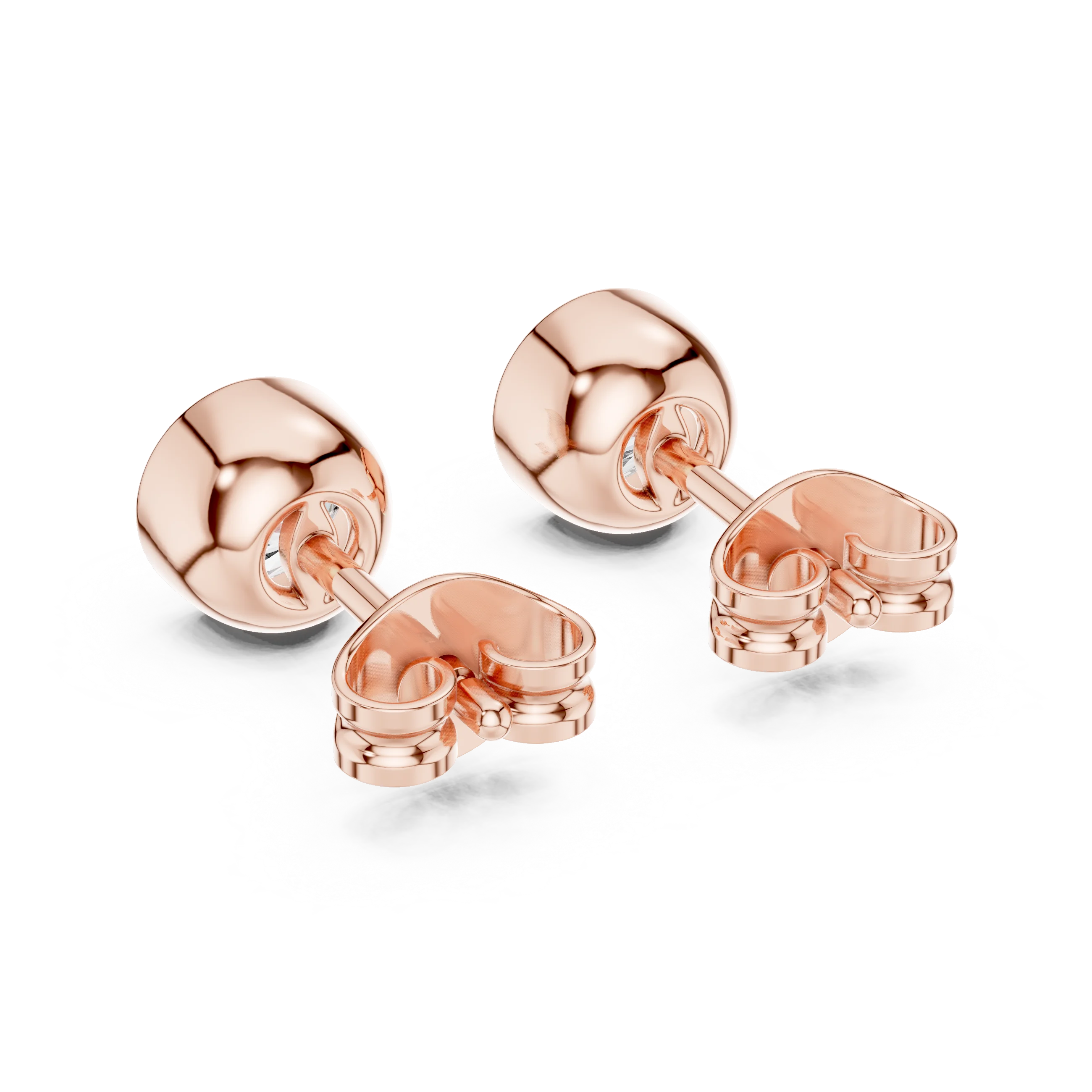 Classic Round Bezel Diamond Stud Earrings