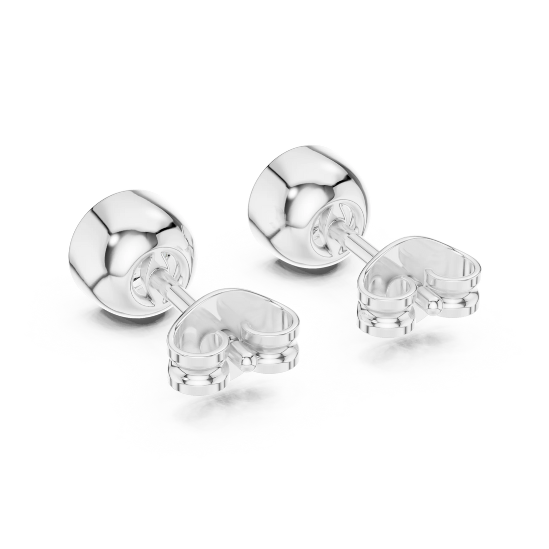 Classic Round Bezel Diamond Stud Earrings