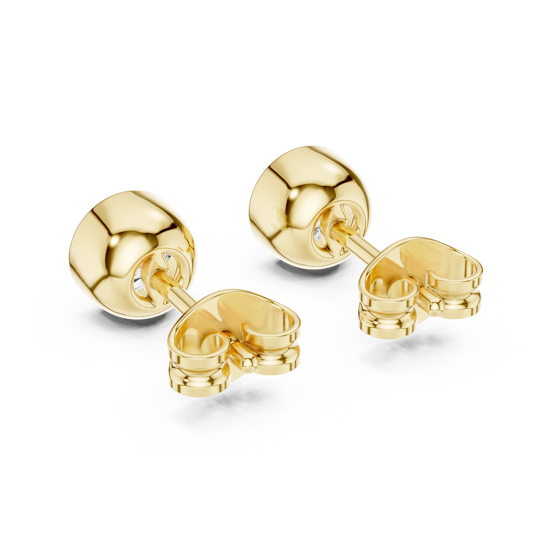 Classic Round Bezel Diamond Stud Earrings