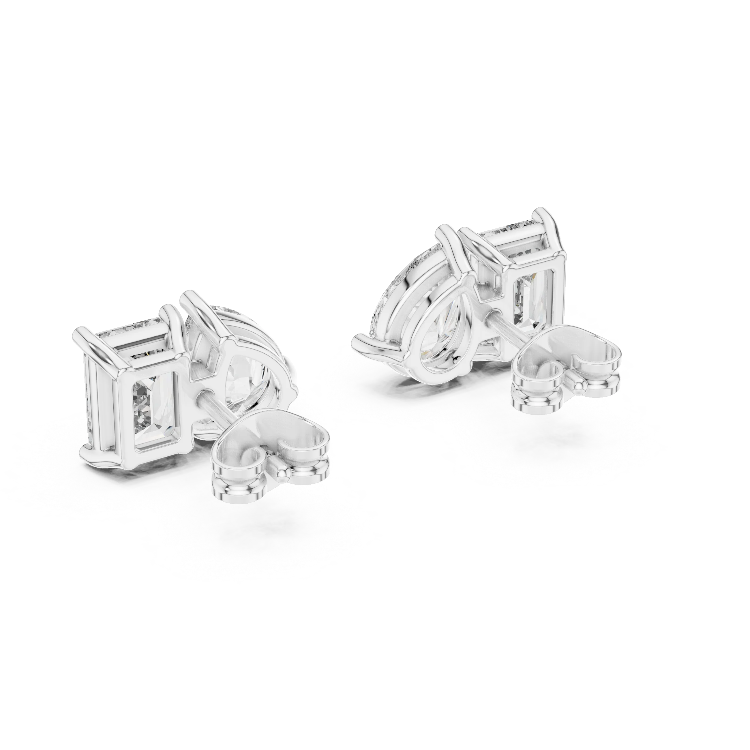 Dual Elegance Diamond Stud Earrings