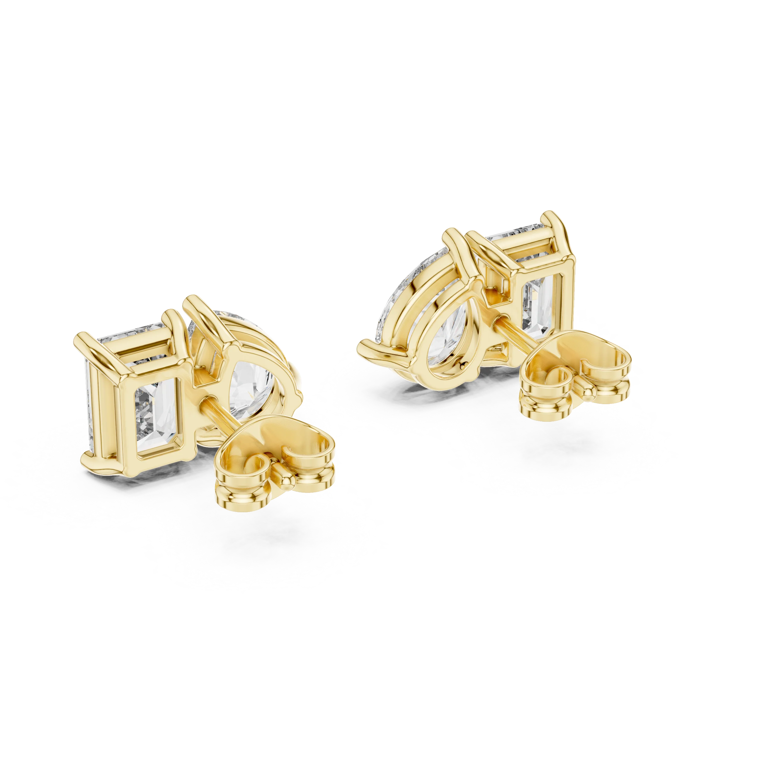 Dual Elegance Diamond Stud Earrings