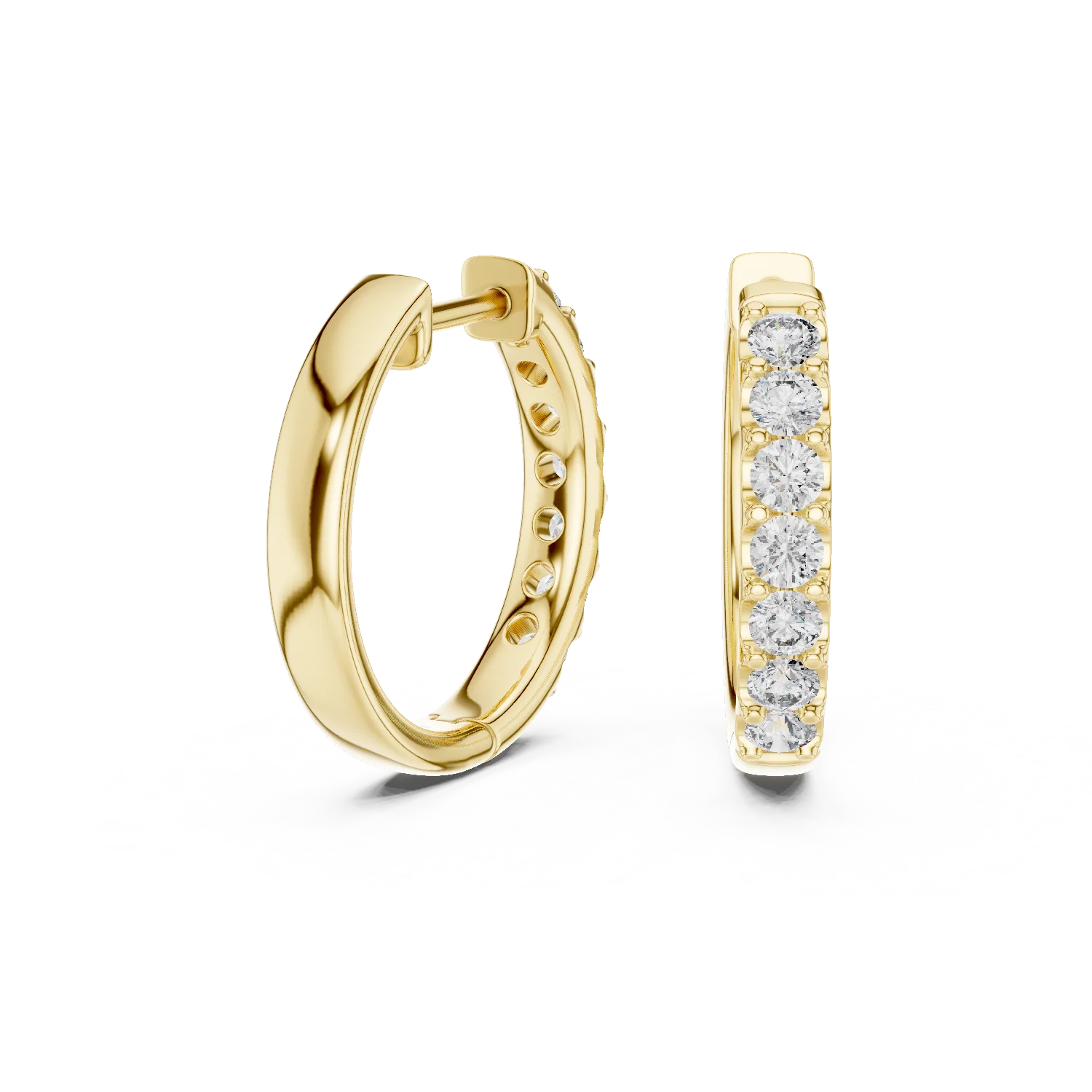 Luminous Diamond Hoop Earrings