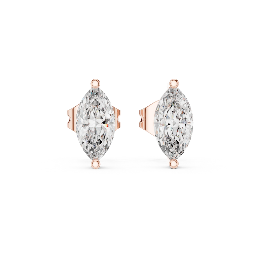 Marquise Solitaire Diamond Stud Earrings