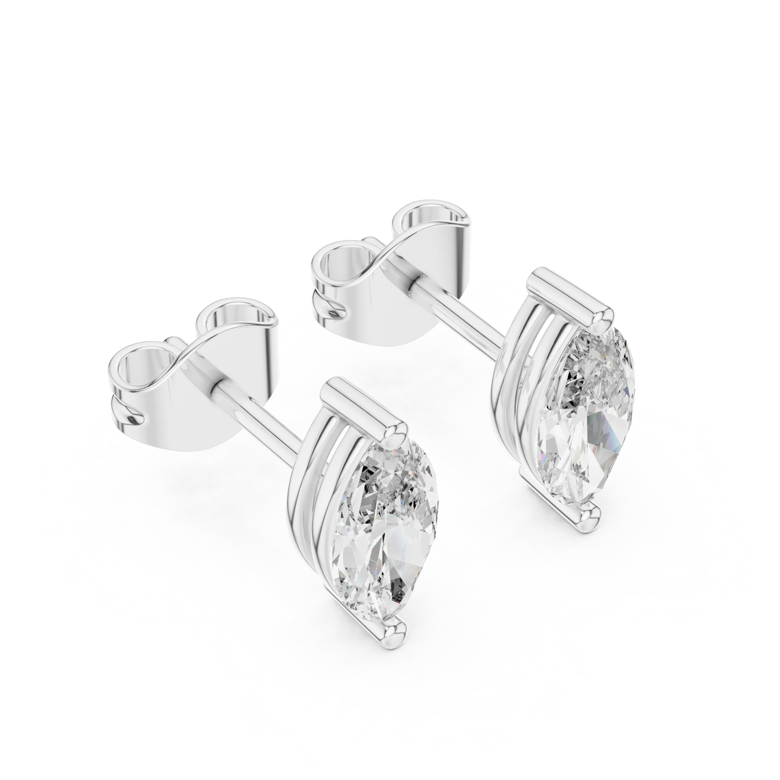 Marquise Solitaire Diamond Stud Earrings