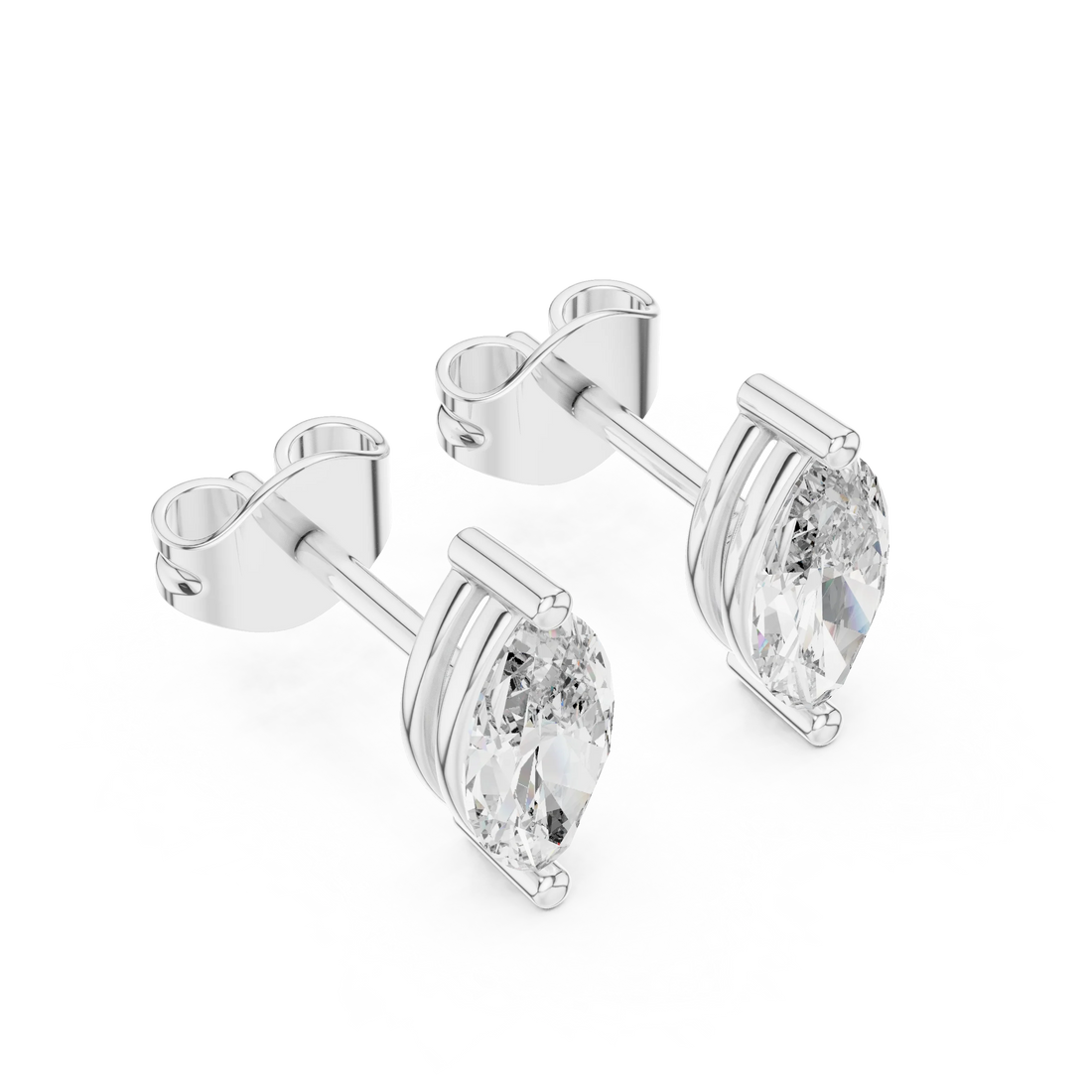 Marquise Solitaire Diamond Stud Earrings