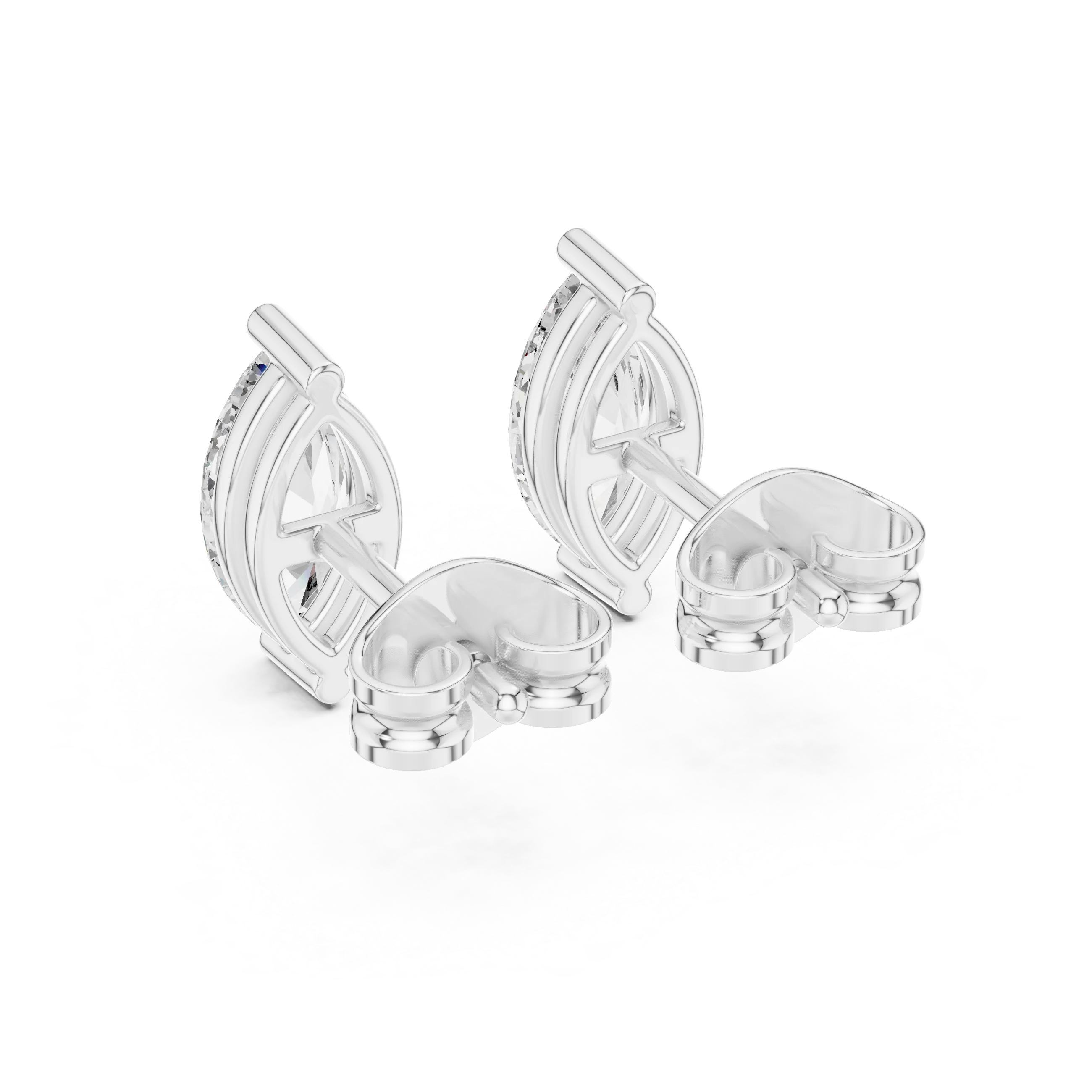 Marquise Solitaire Diamond Stud Earrings