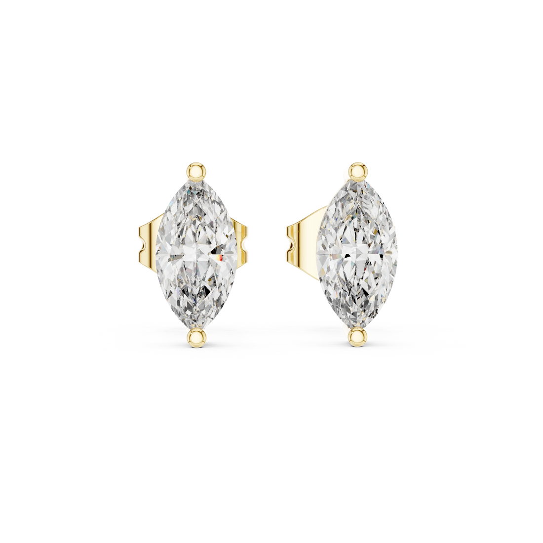 Marquise Solitaire Diamond Stud Earrings