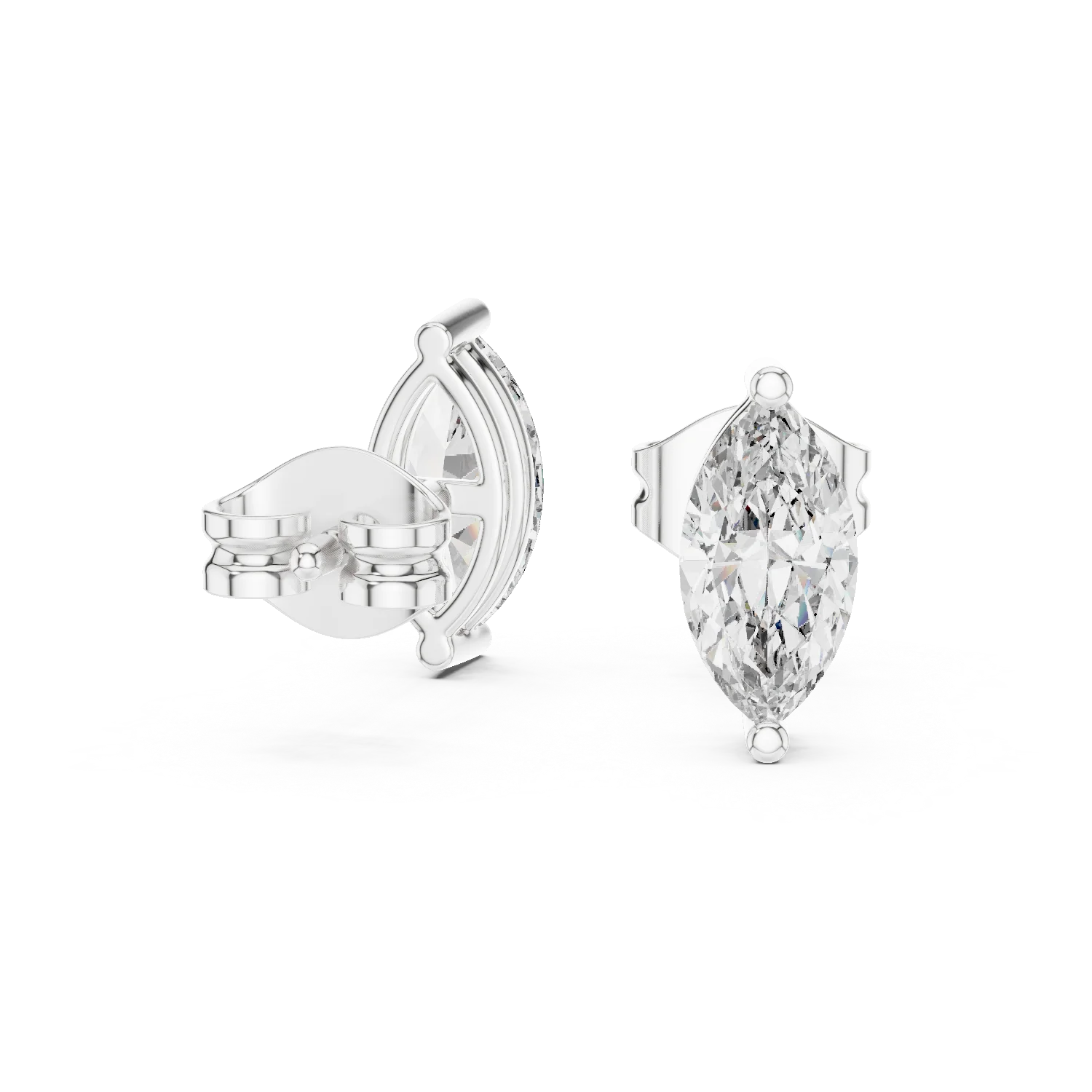Marquise Solitaire Diamond Stud Earrings