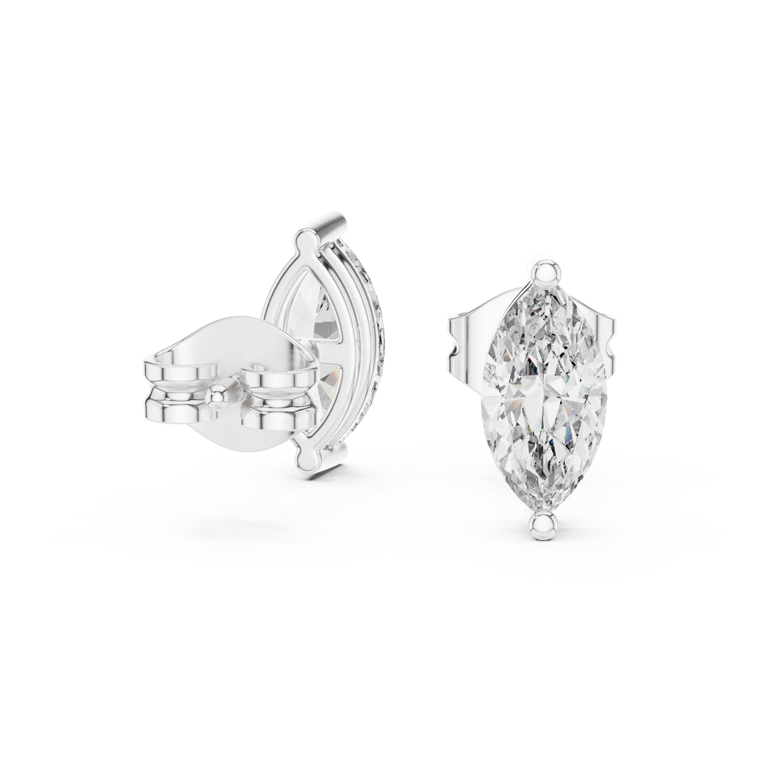 Marquise Solitaire Diamond Stud Earrings