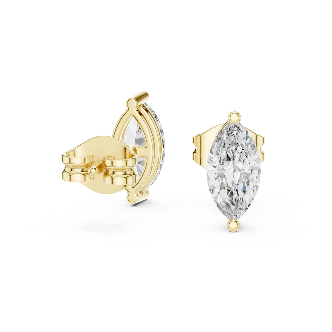 Marquise Solitaire Diamond Stud Earrings