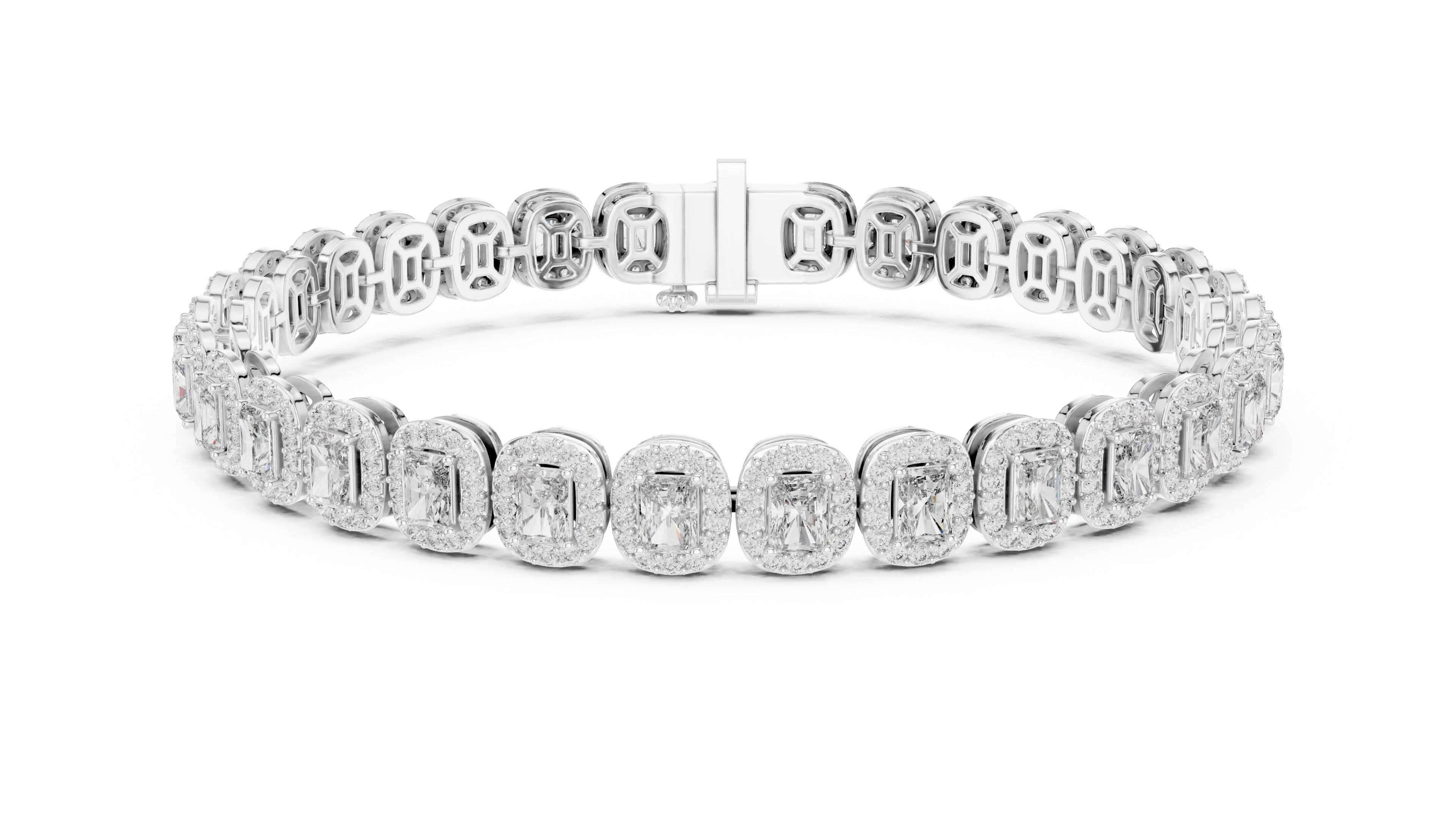 Regalia Emerald Halo Diamond Bracelet
