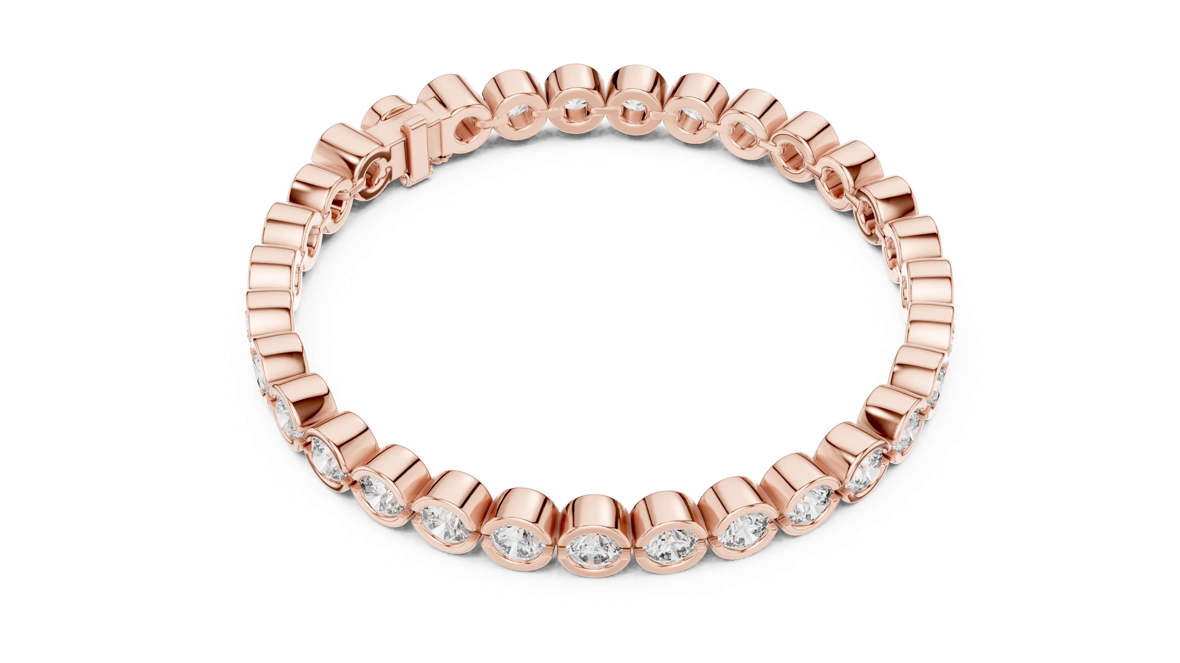 Bezel Set Round Diamond Tennis Bracelet