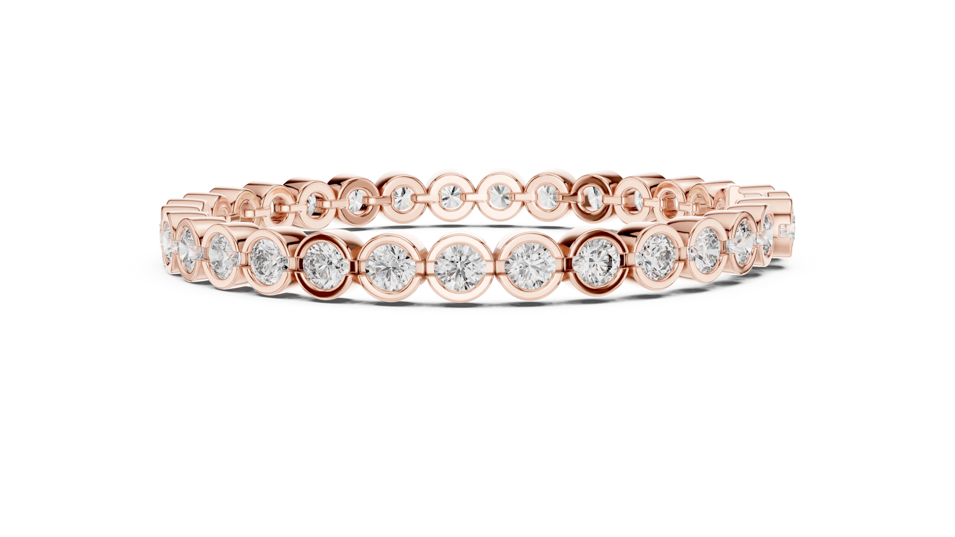 Bezel Set Round Diamond Tennis Bracelet