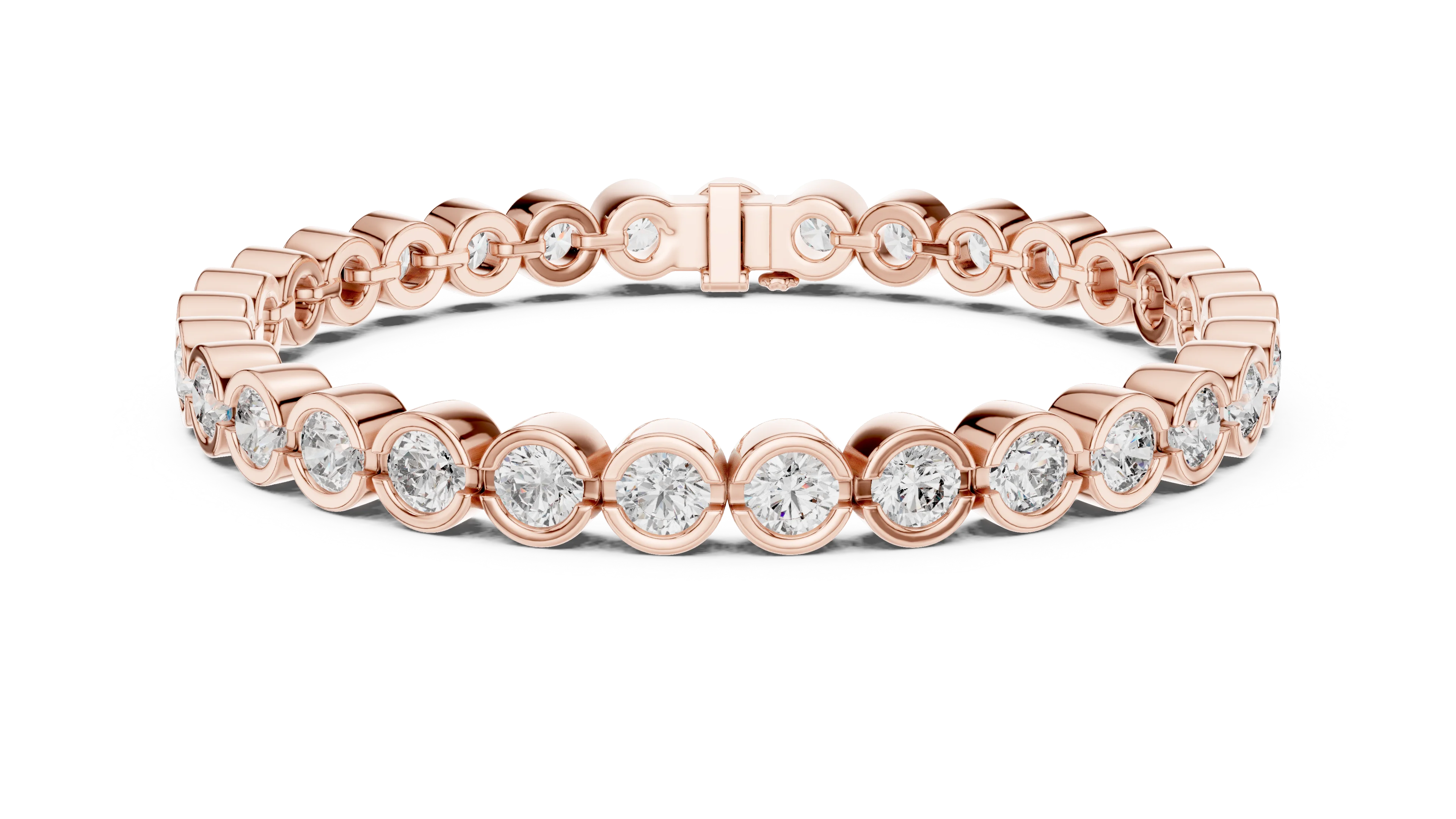 Bezel Set Round Diamond Tennis Bracelet