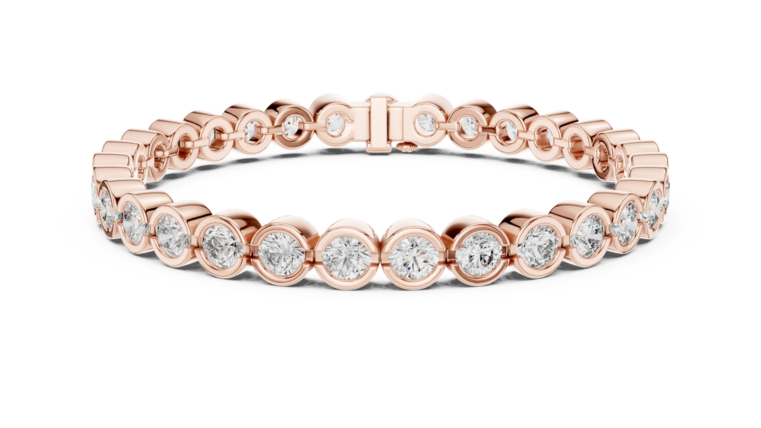 Bezel Set Round Diamond Tennis Bracelet