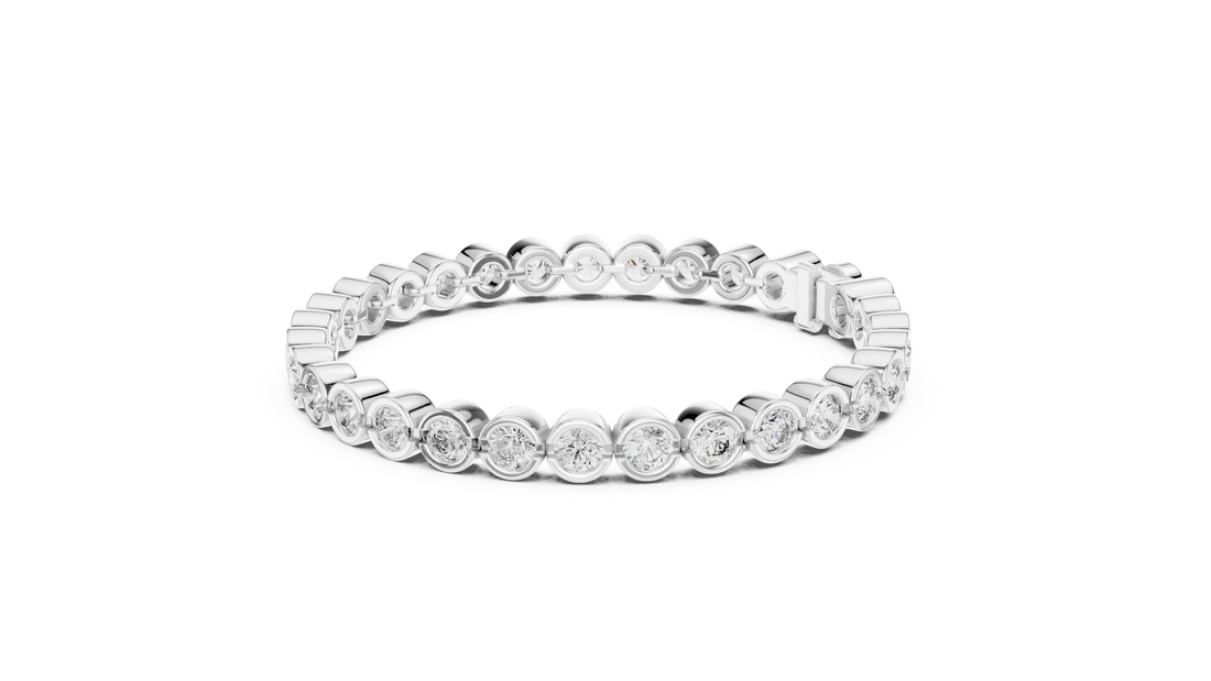 Bezel Set Round Diamond Tennis Bracelet