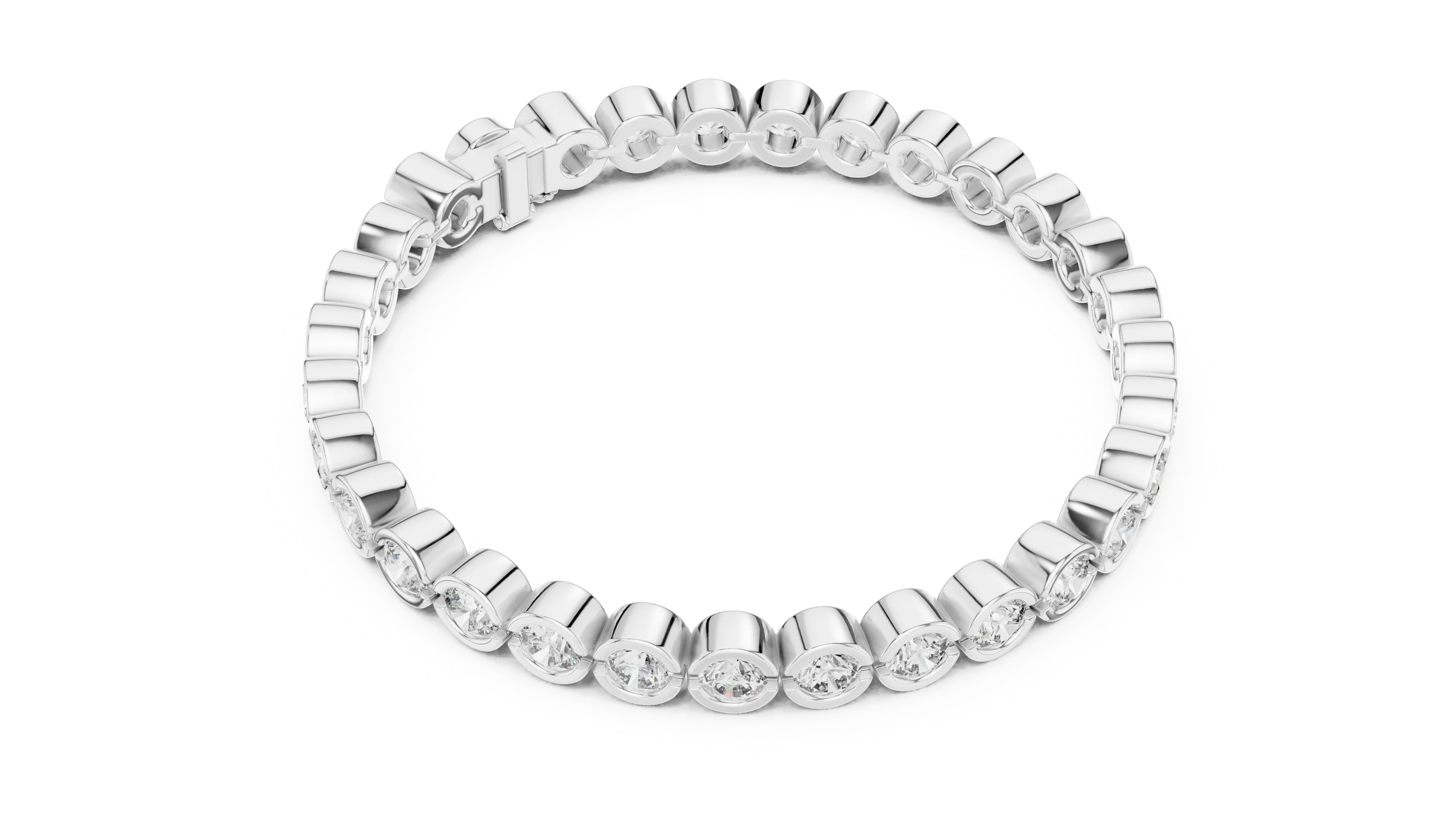 Bezel Set Round Diamond Tennis Bracelet