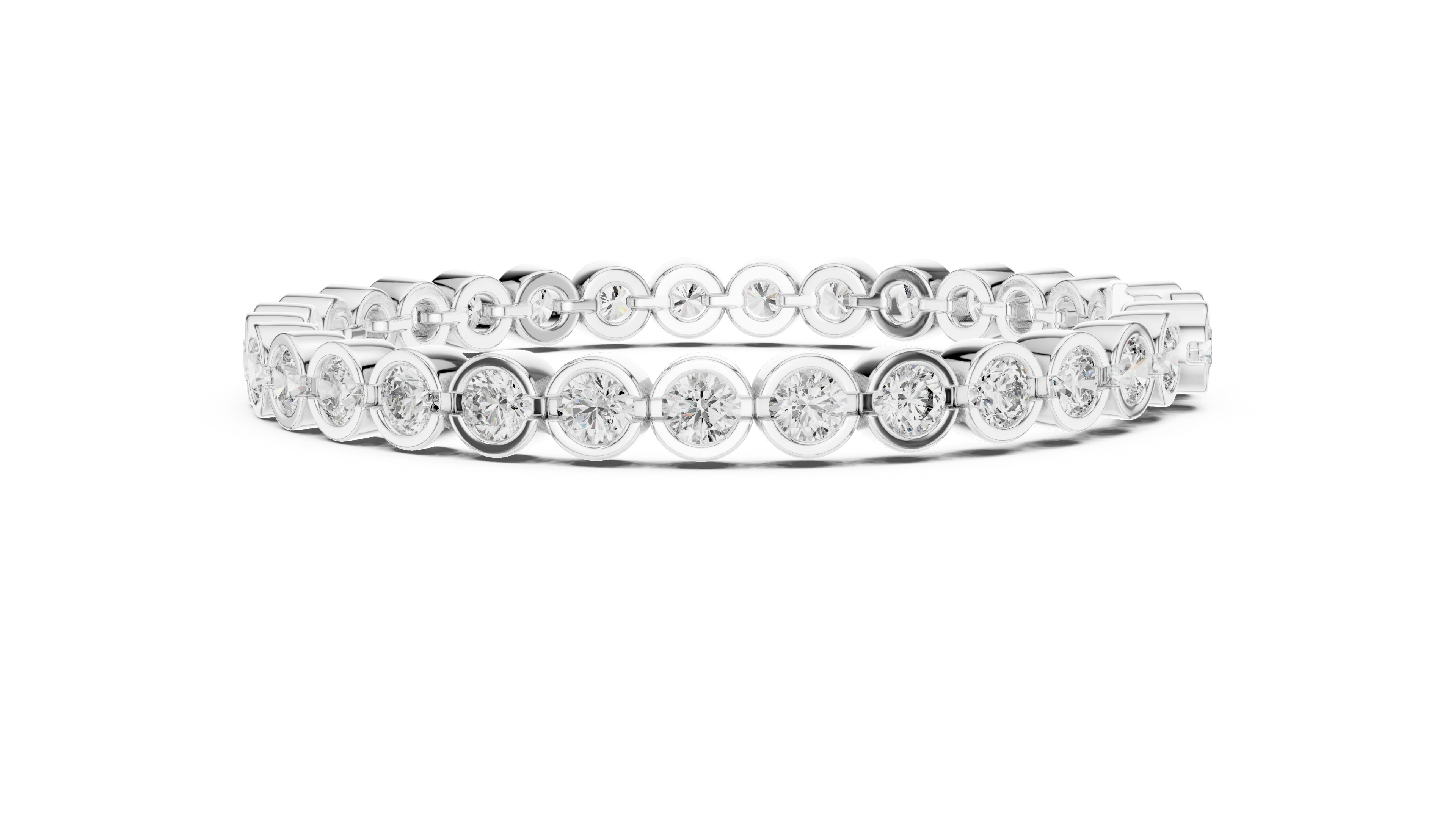 Bezel Set Round Diamond Tennis Bracelet