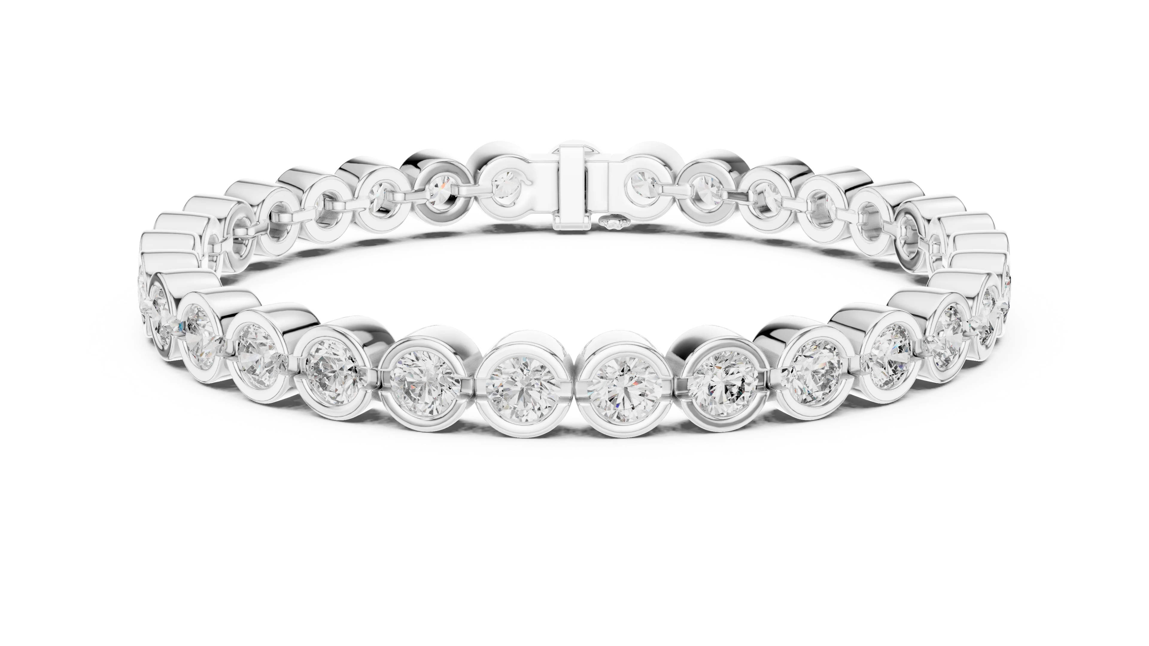Bezel Set Round Diamond Tennis Bracelet