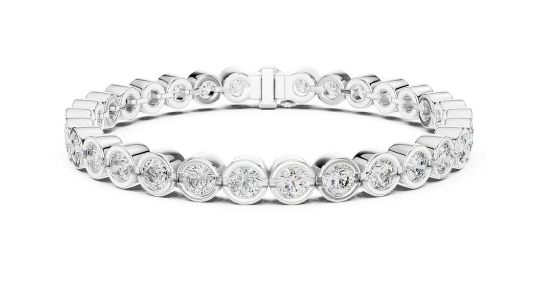 Bezel Set Round Diamond Tennis Bracelet