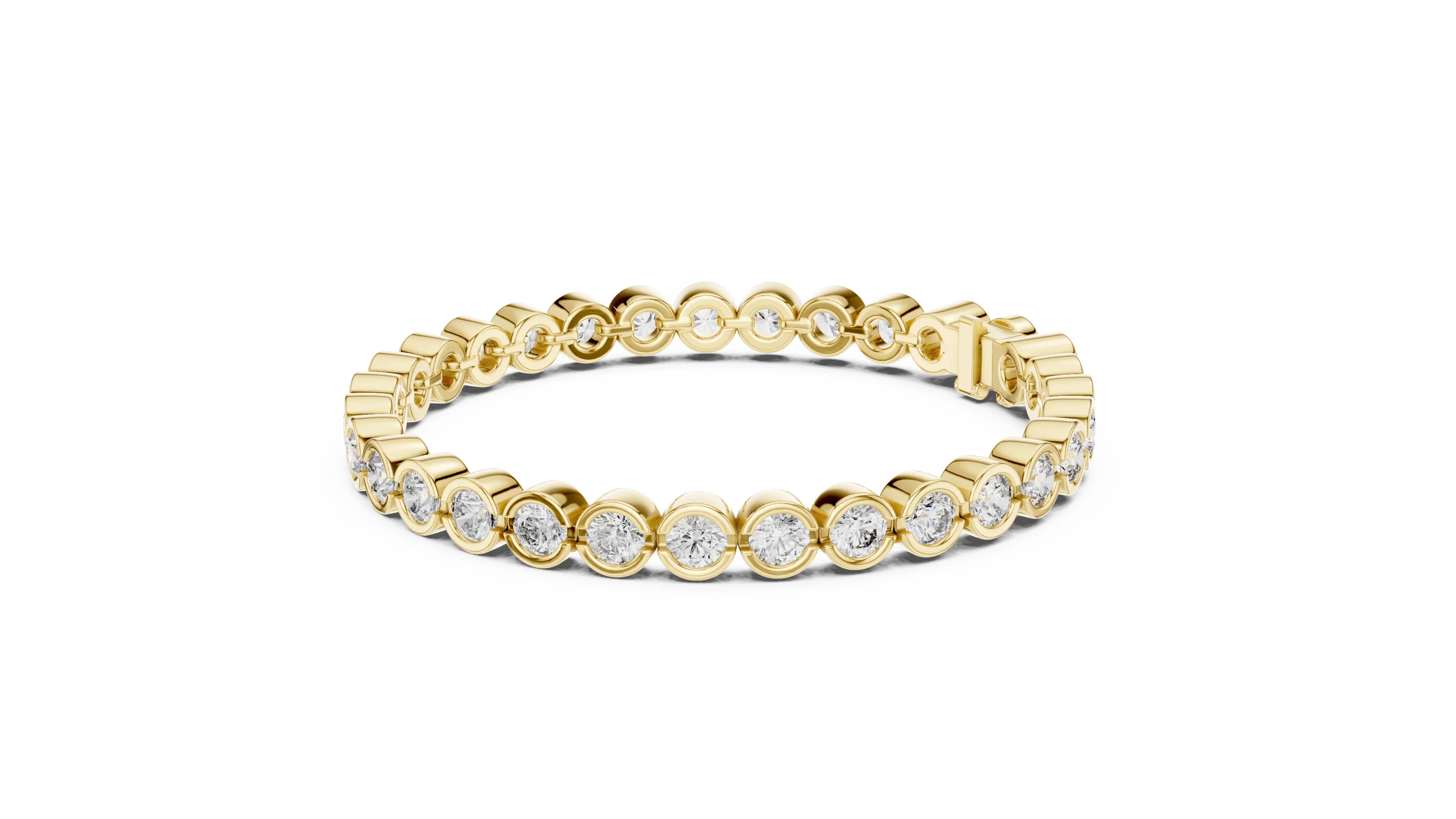 Bezel Set Round Diamond Tennis Bracelet