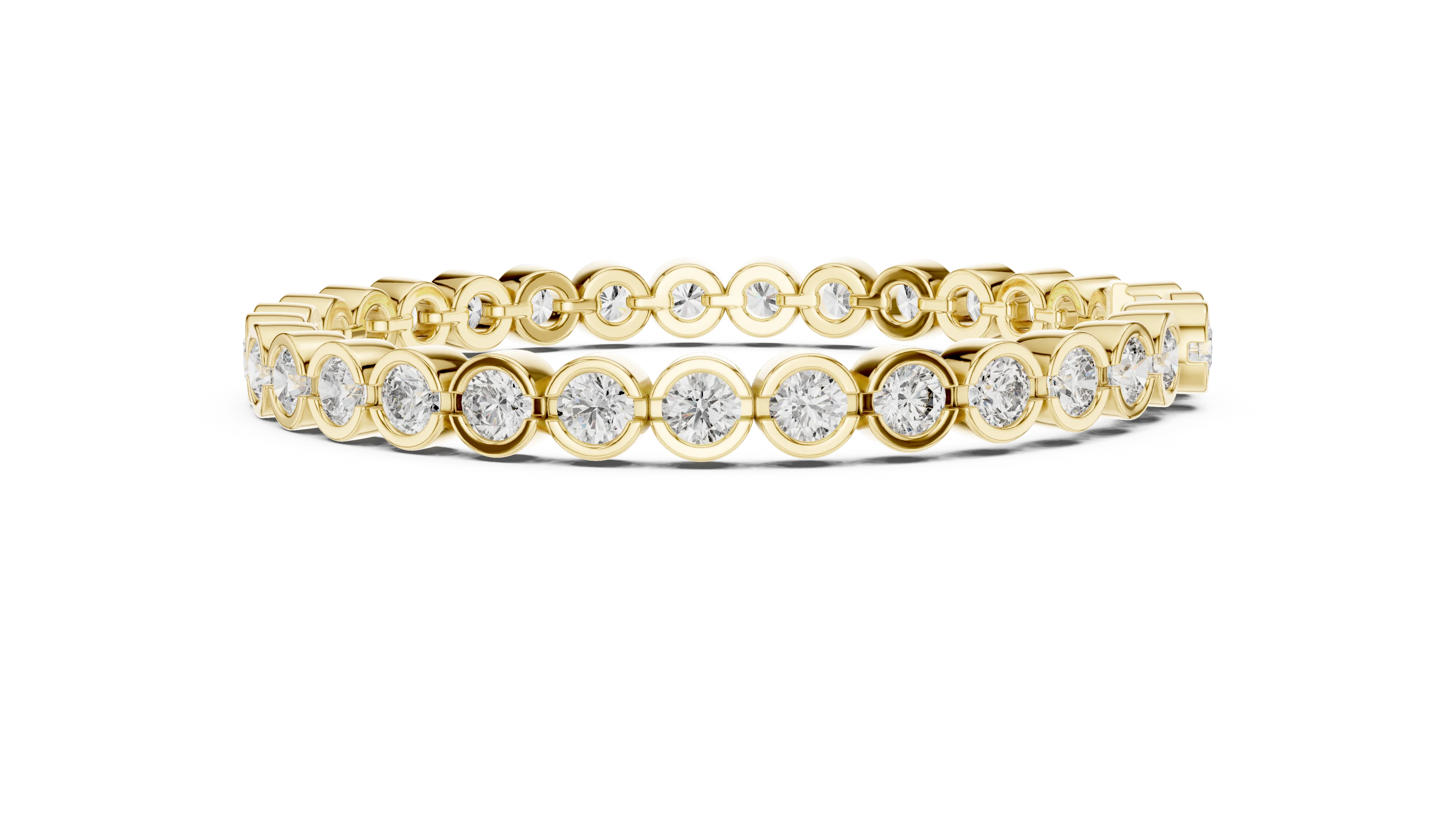 Bezel Set Round Diamond Tennis Bracelet