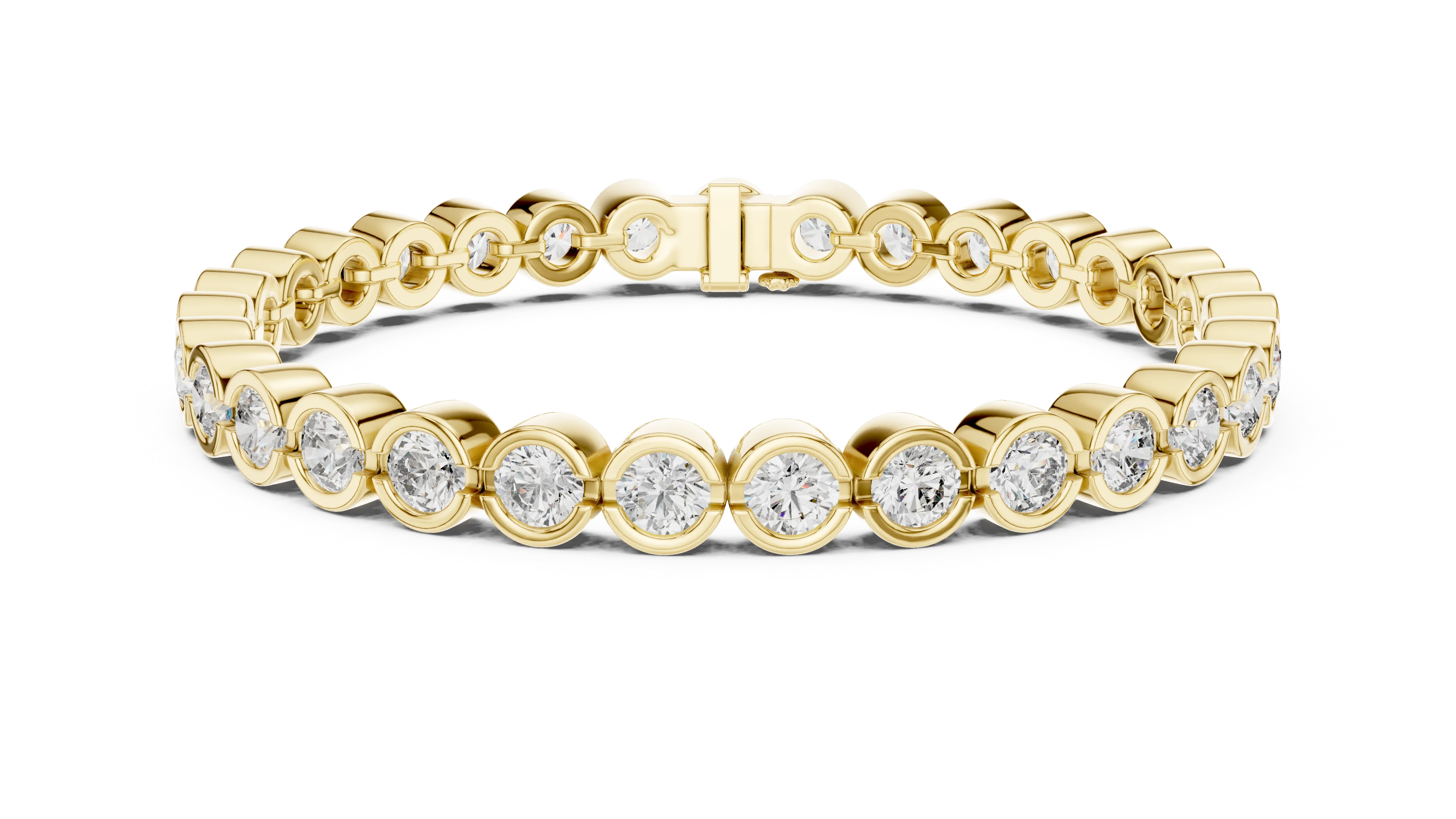 Bezel Set Round Diamond Tennis Bracelet