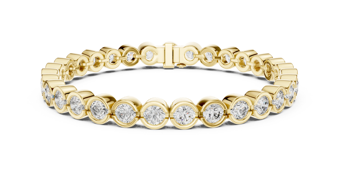 Bezel Set Round Diamond Tennis Bracelet