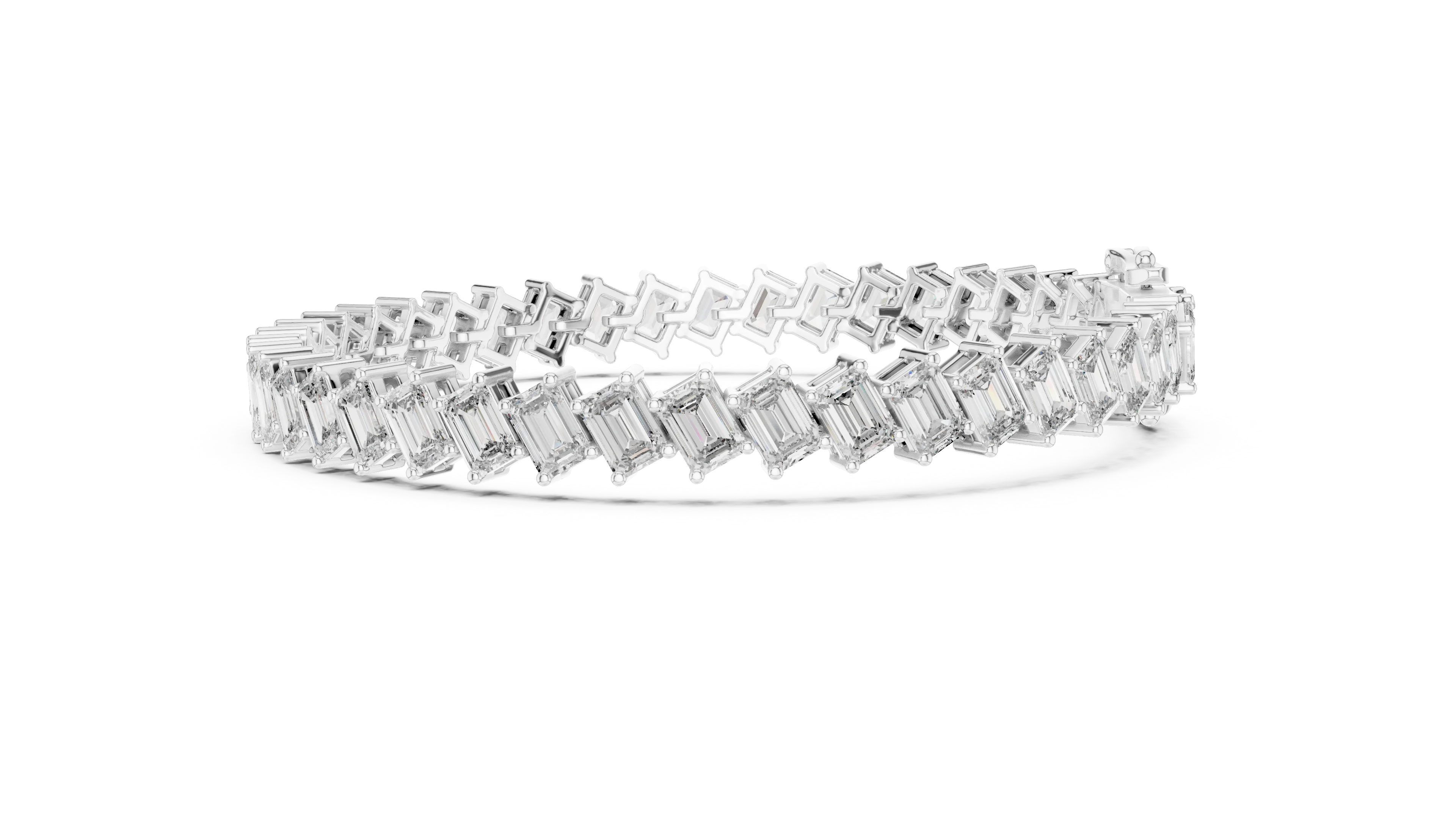 Emerald Cut Diamond Tennis Bracelet