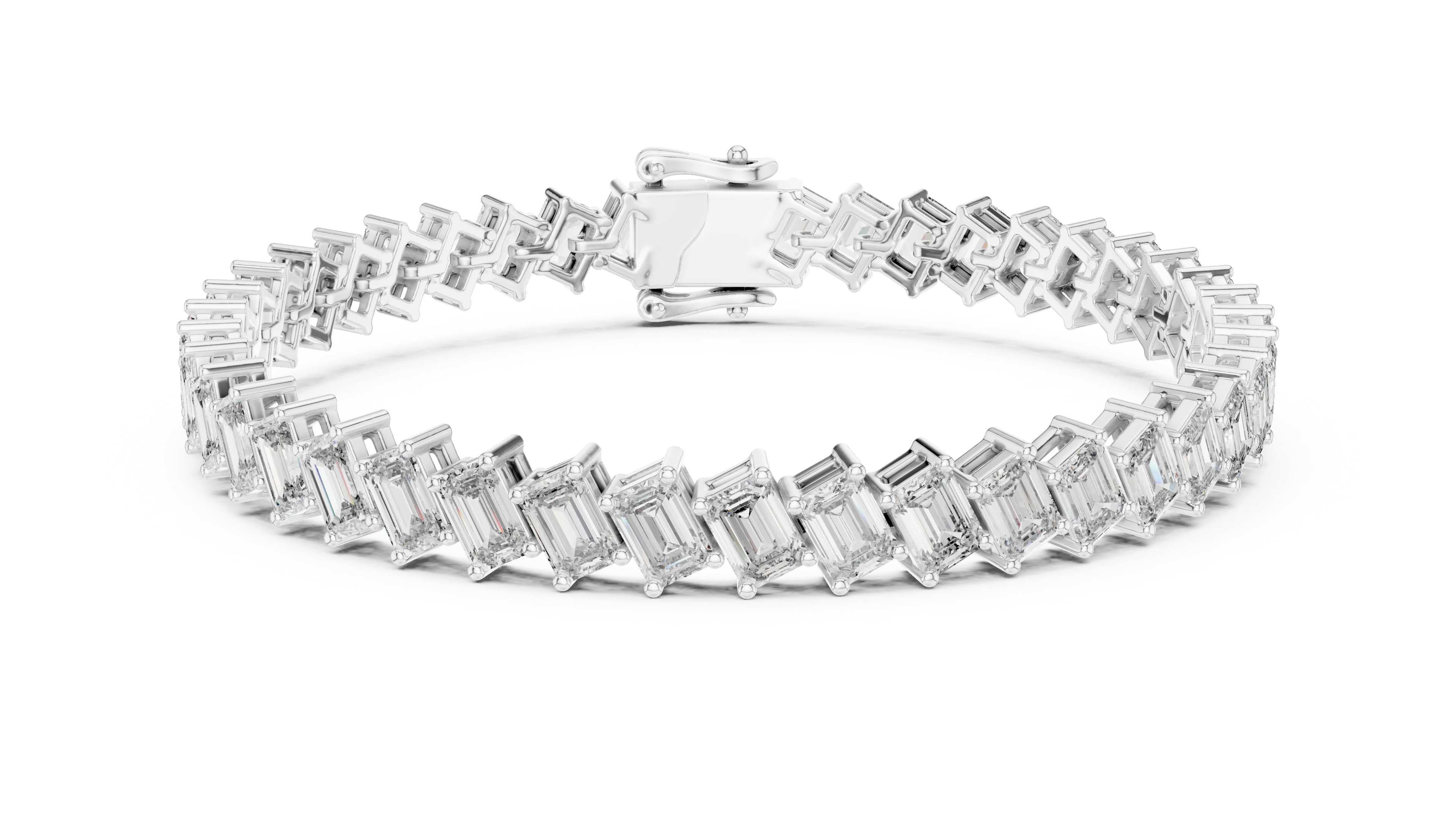 Emerald Cut Diamond Tennis Bracelet