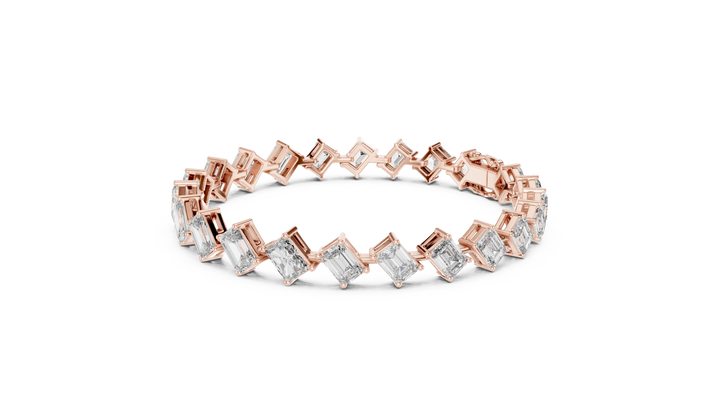 Emerald Cut Diamond Link Bracelet